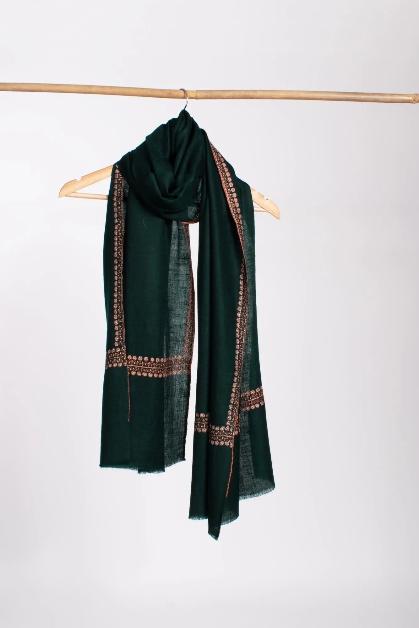 Dark Green Cashmere Neck Scarf - AUSTELL Shahkaar