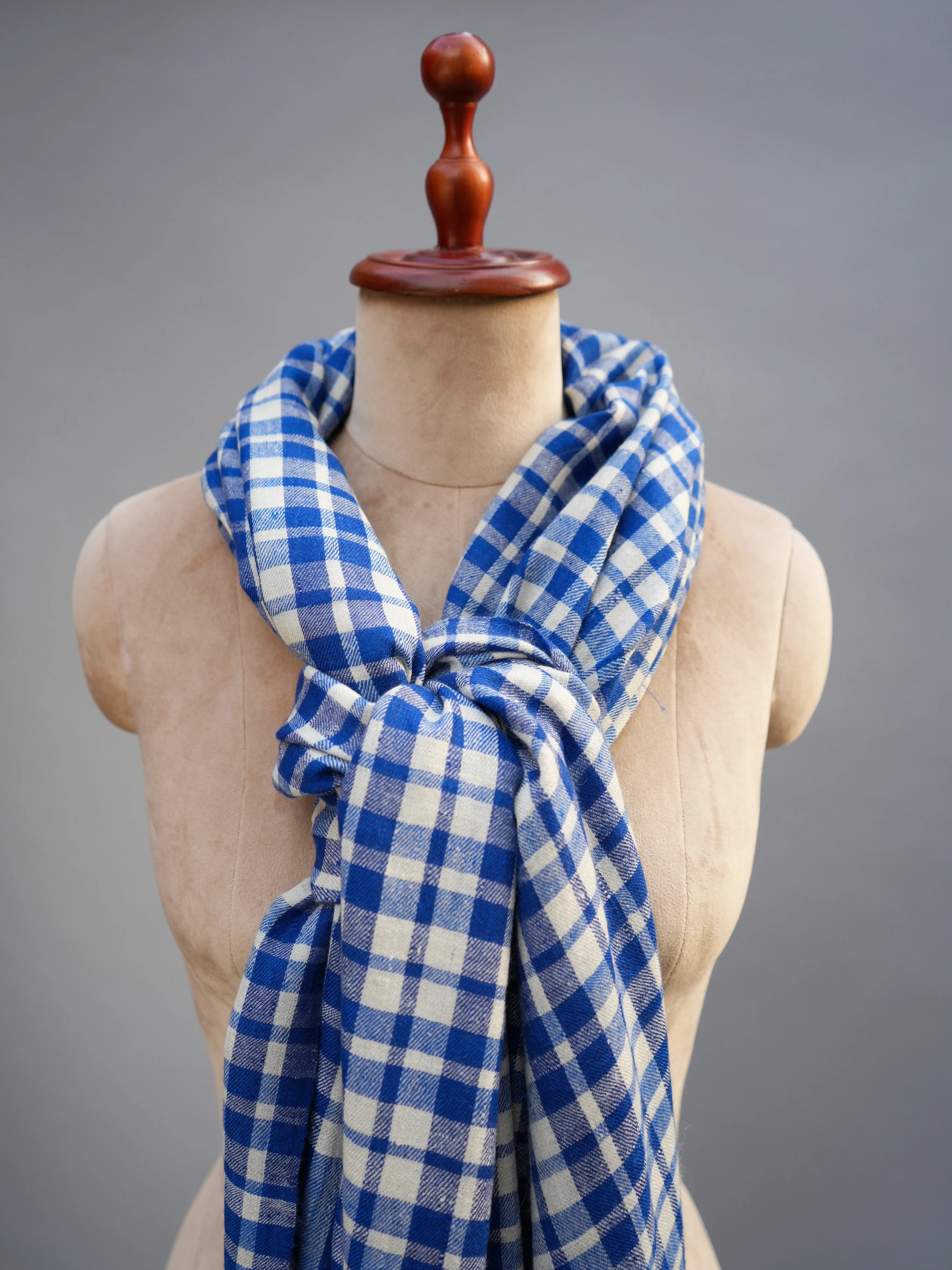 Decent Blue Handwoven Pashmina Shawl Shahkaar