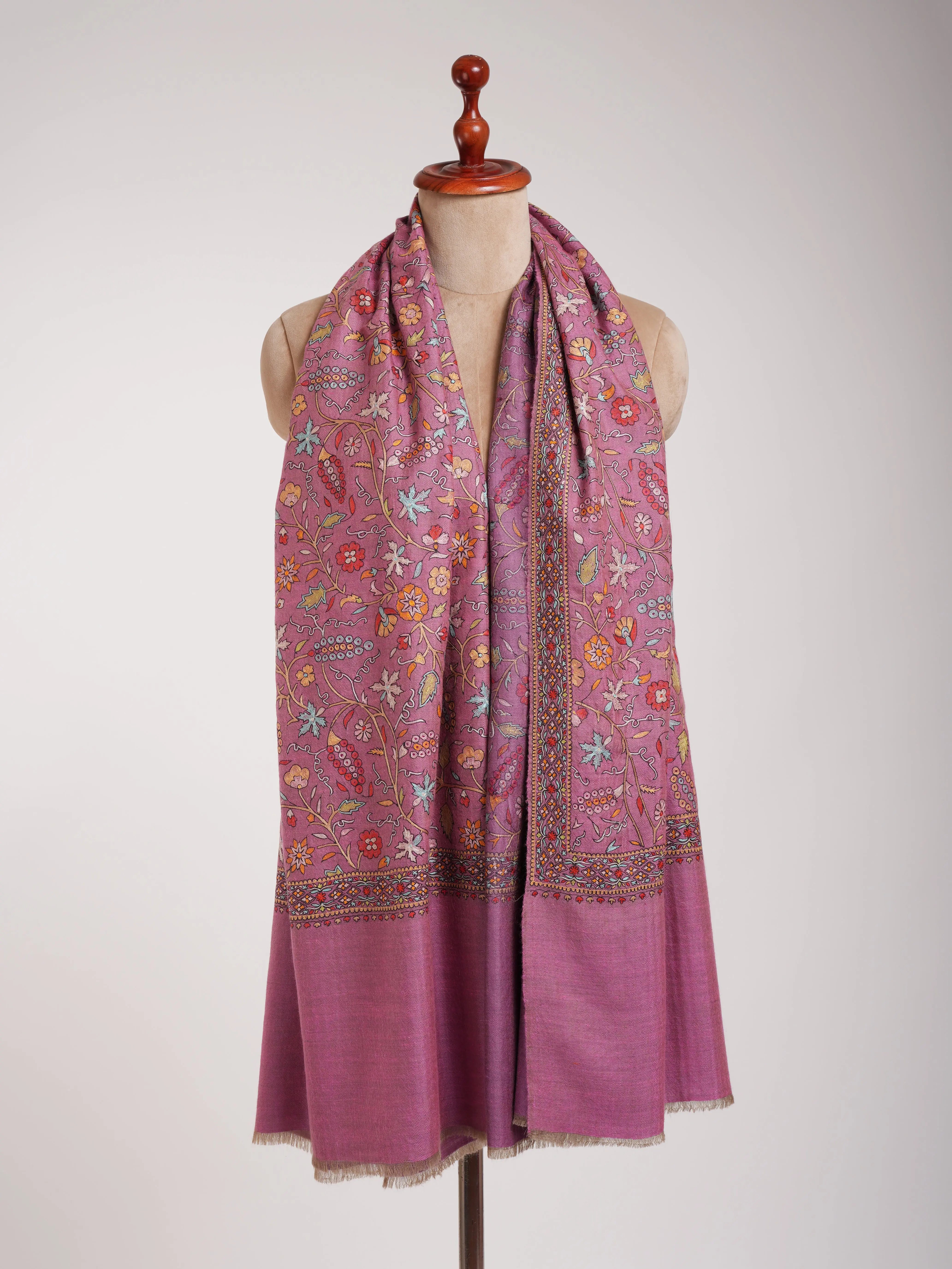 Dorukha Fusion Hand Embroidered Jamavar shawl Shahkaar