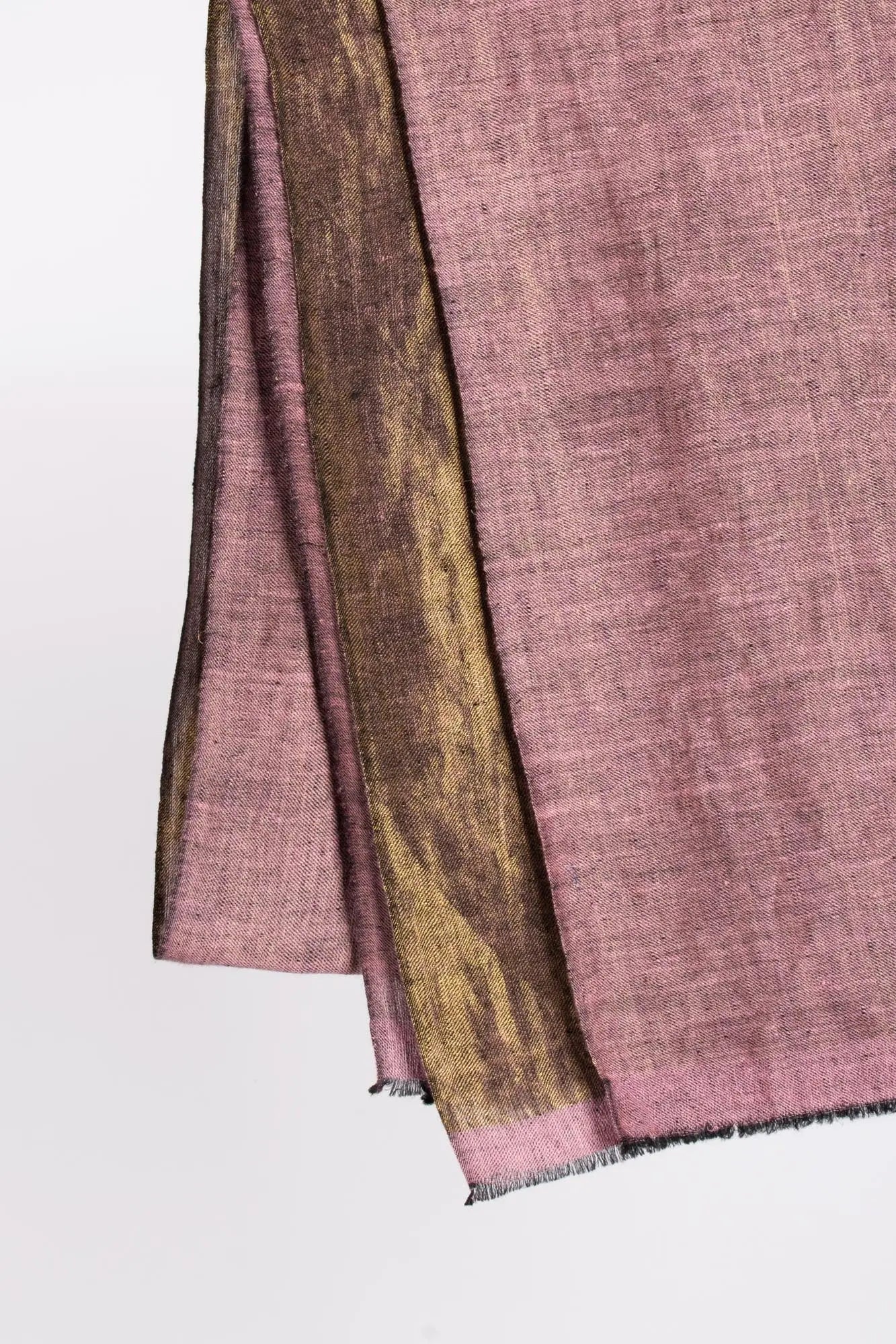 Dorukha Pink Gold Pashmina Handloomed Shawl - SOHO Shahkaar