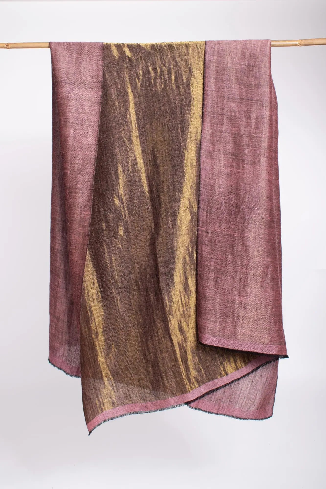 Dorukha Pink Gold Pashmina Handloomed Shawl - SOHO Shahkaar