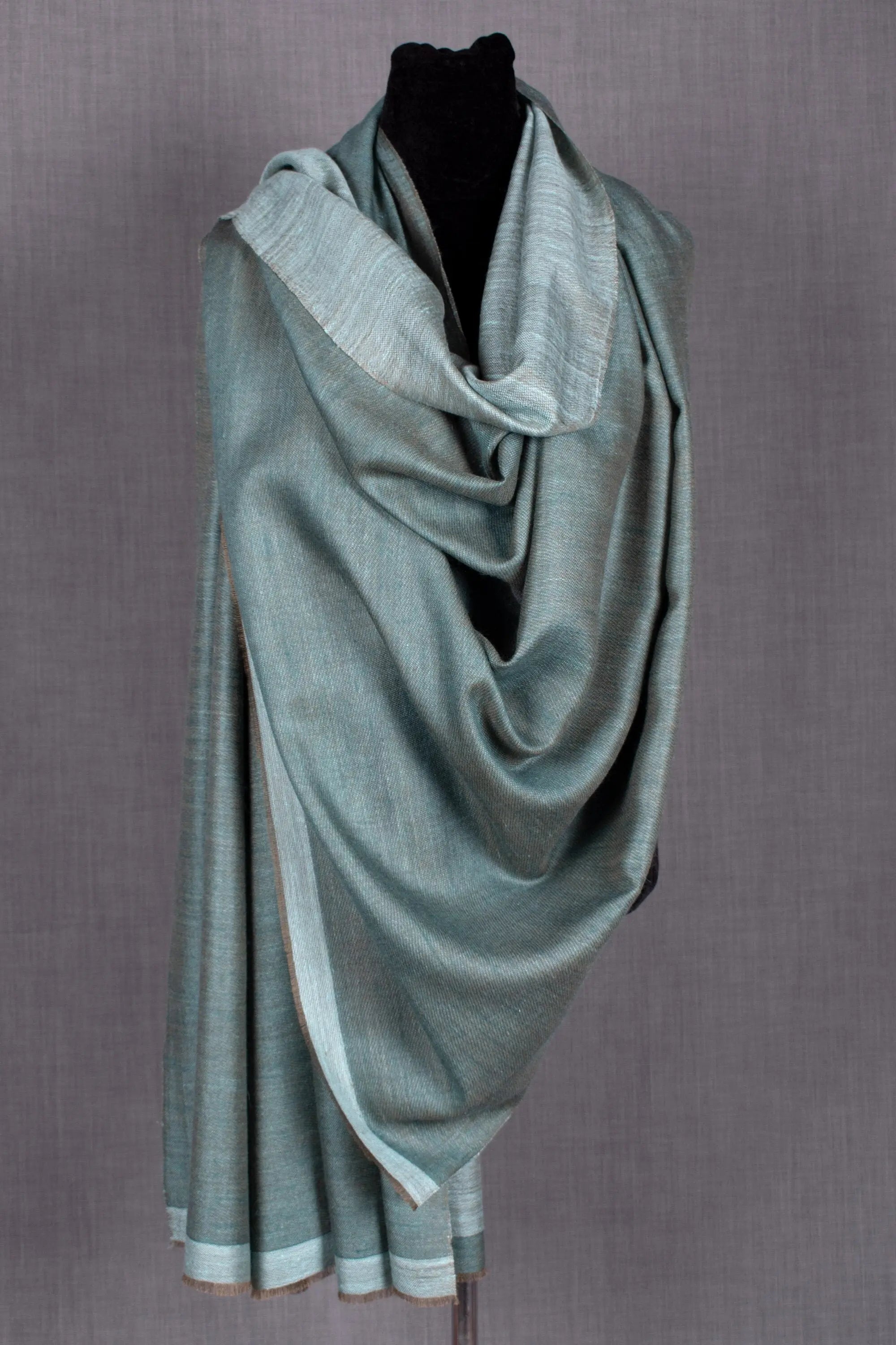 Dorukha Reversible Pashmina Shawl No. 1, Pure Cashmere, 40x80" Shahkaar