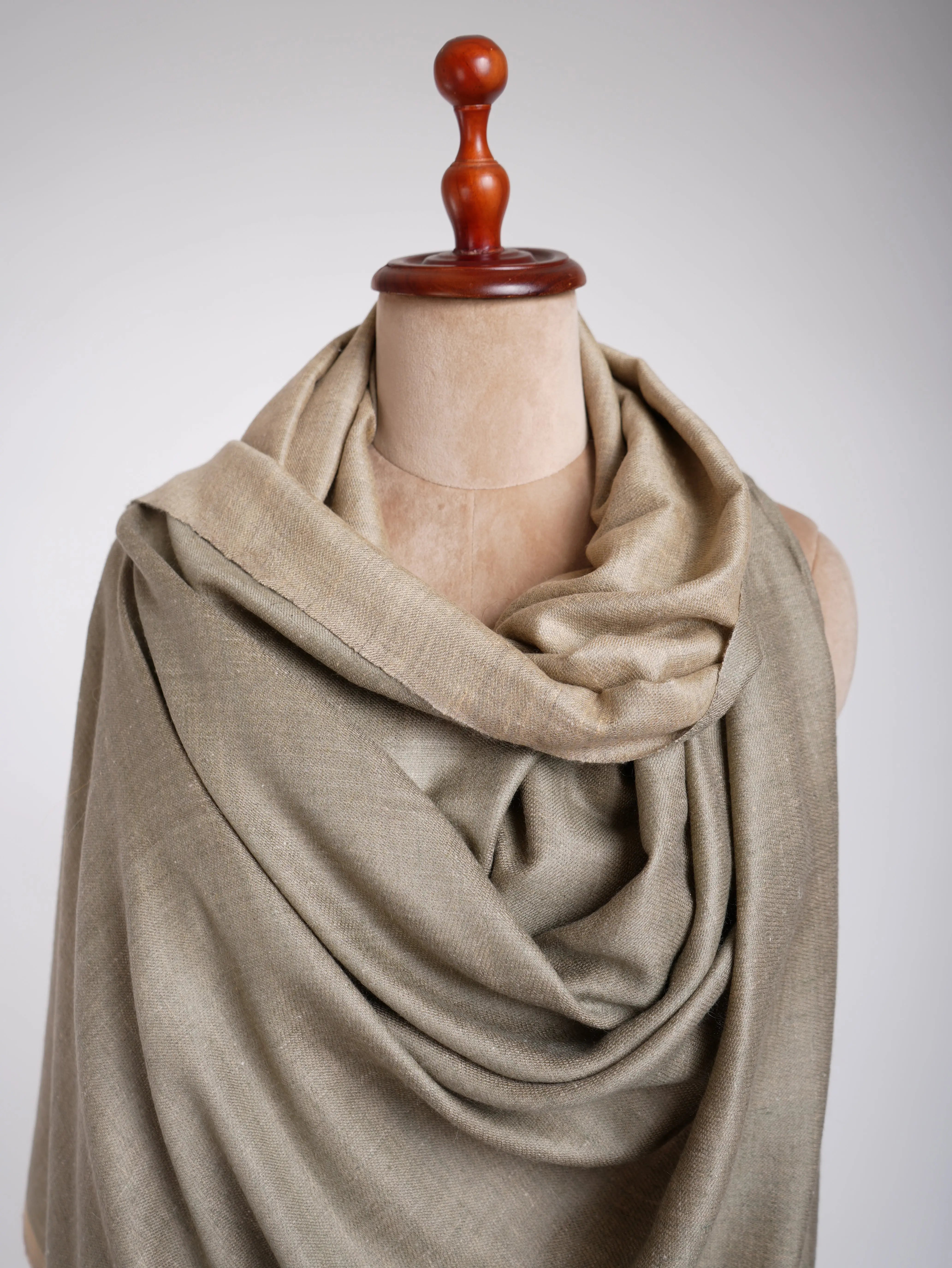 Dual Shade Handwoven Pashmina Shawl Leek Green Shahkaar