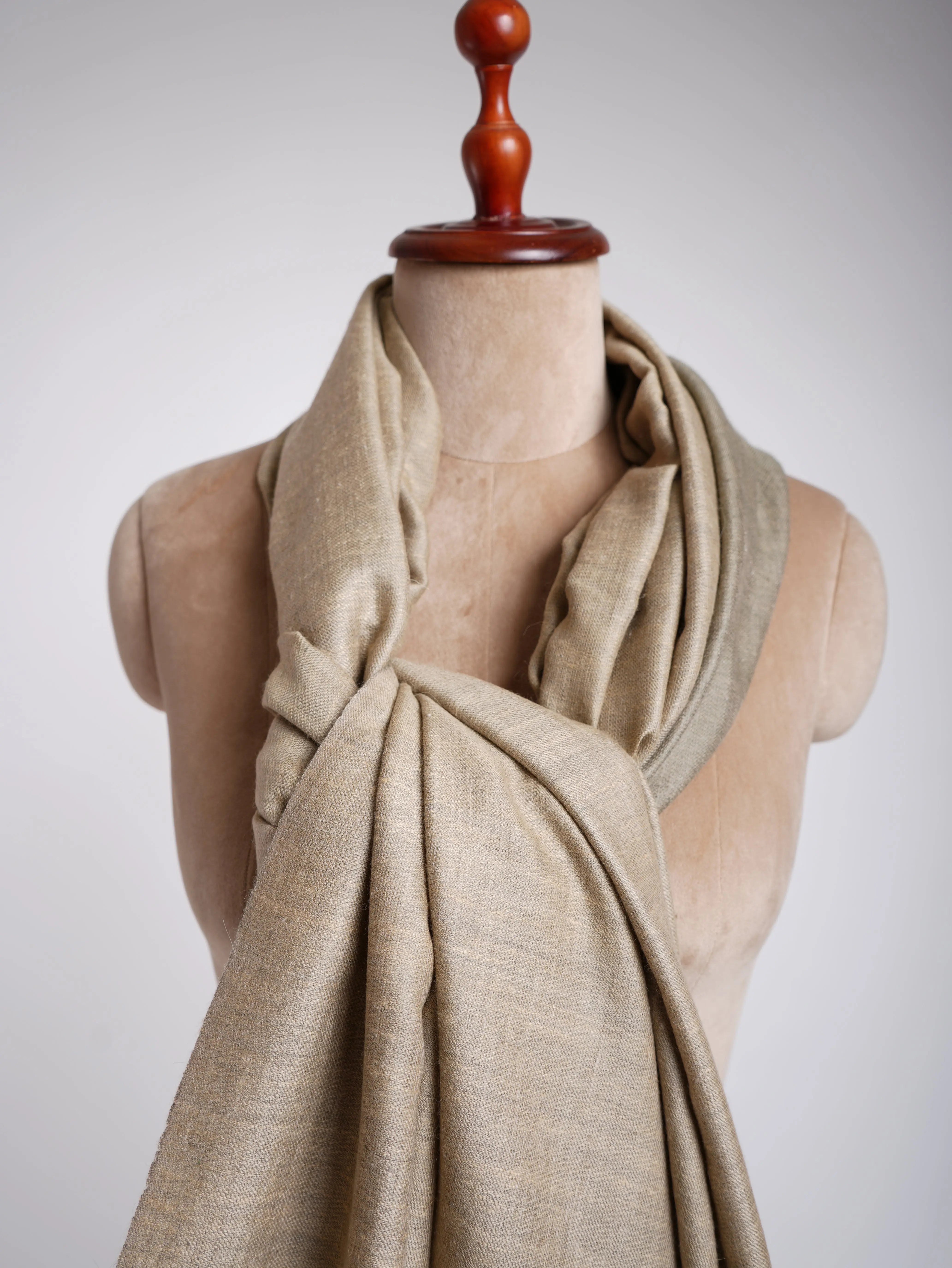 Dual Shade Handwoven Pashmina Shawl Leek Green Shahkaar