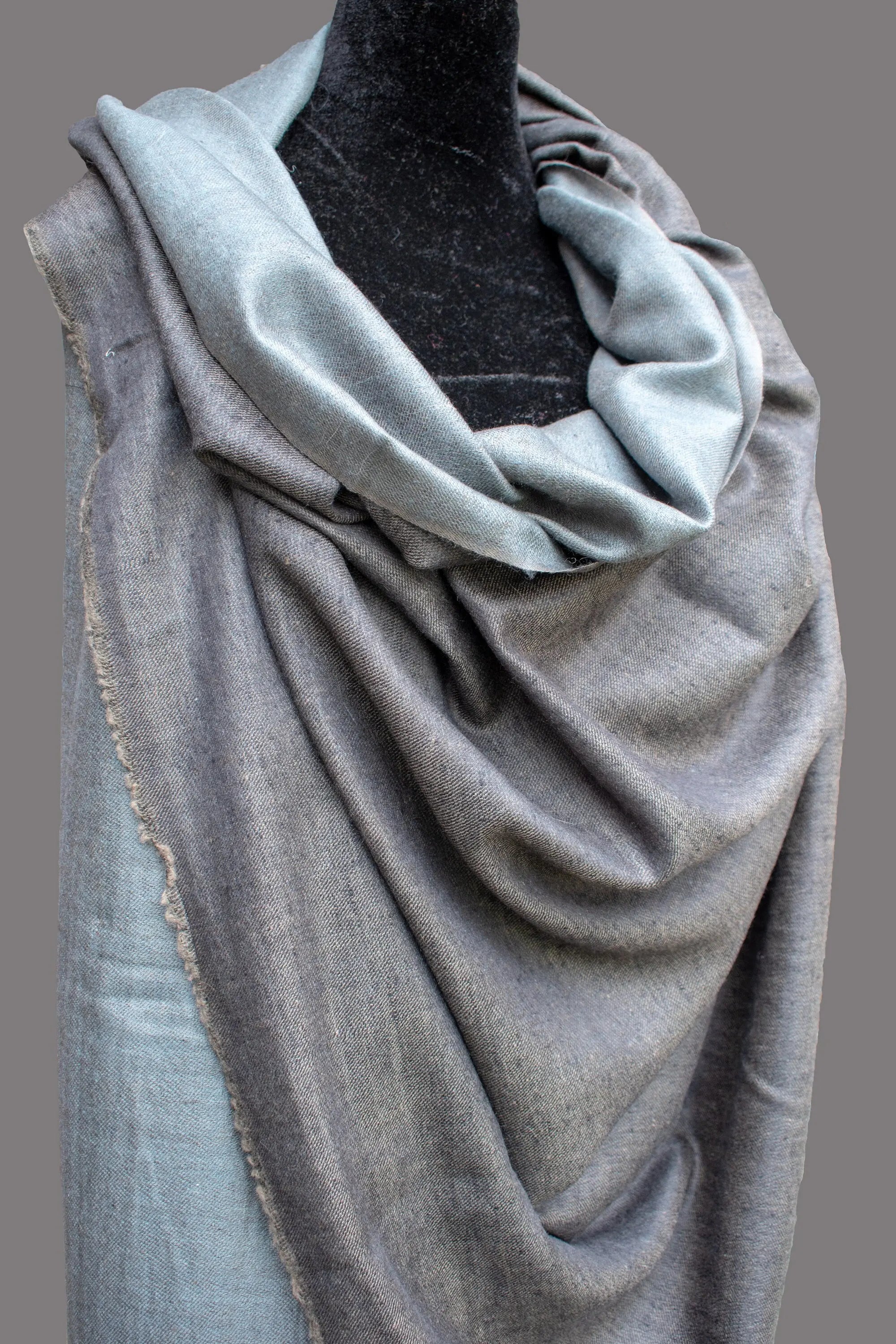 Dual Shade (Reversible) Pure Pashmina/Cashmere Scarf/Wrap, Hand Woven on Hand loom in Kashmir, Luxury, Masterpiece, Gift, King of Wool. Shahkaar