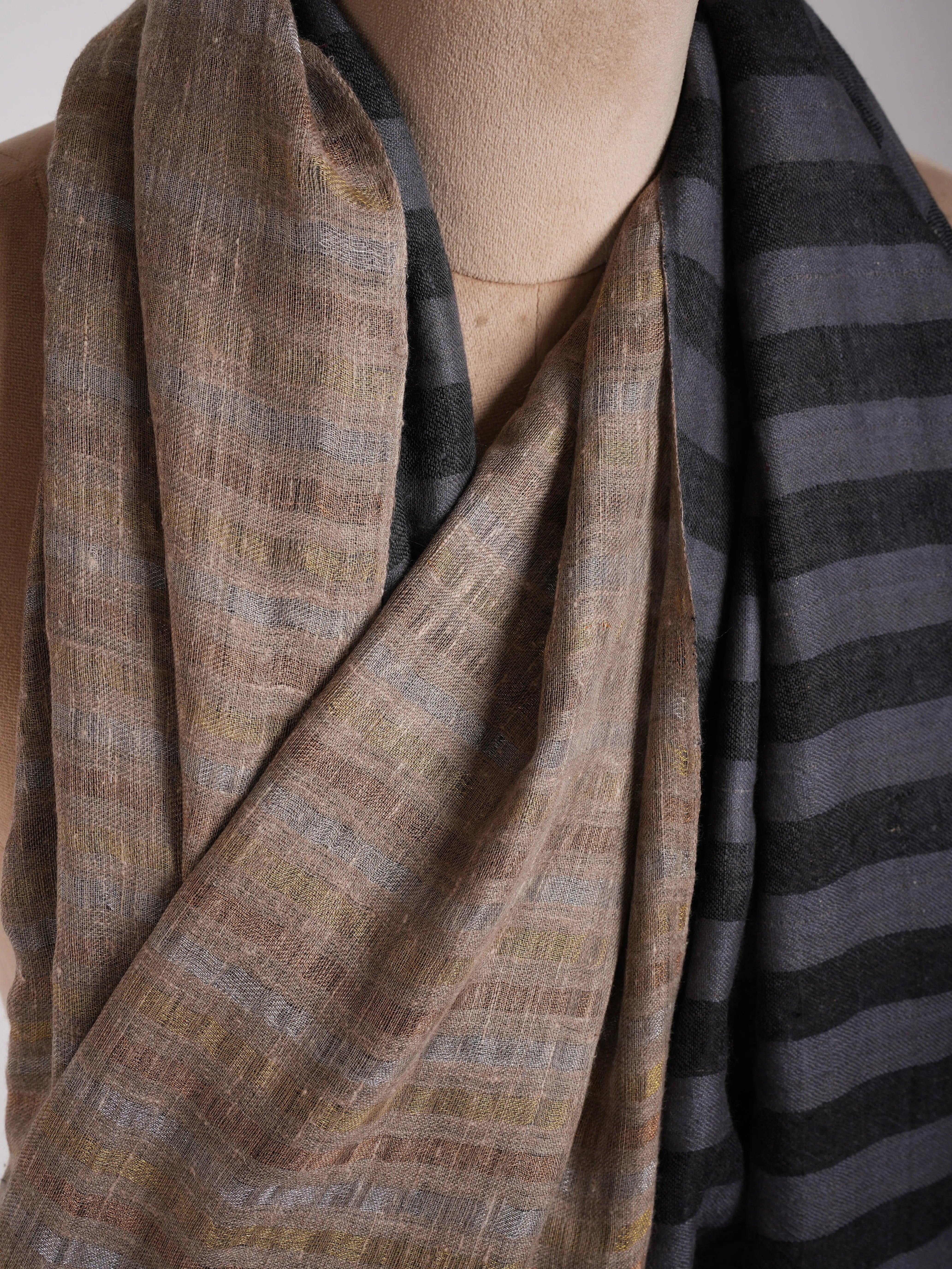 Dual Tone Handwoven Authentic Pashmina Wrap Shahkaar