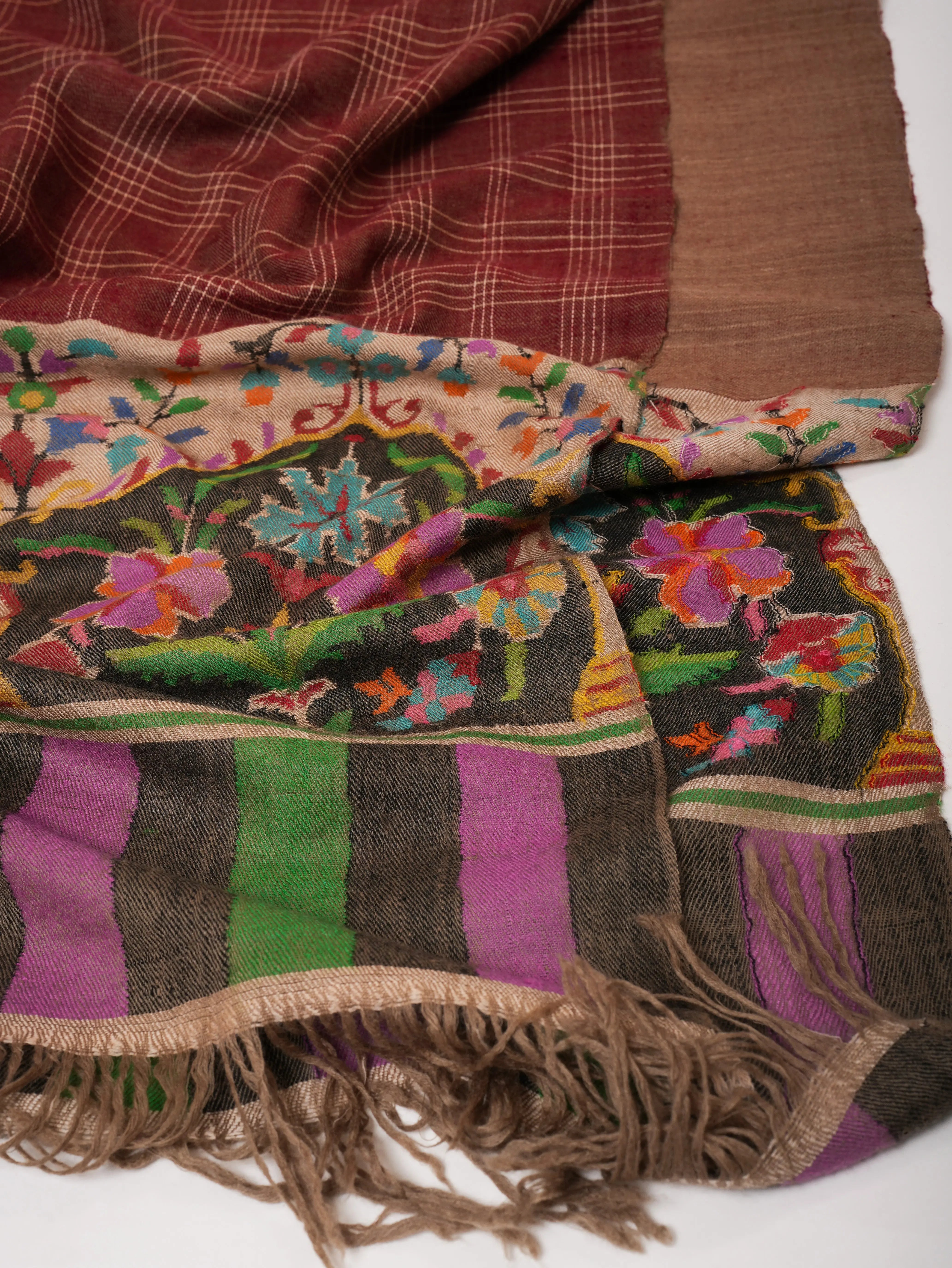 Dual Tone Kani Pashmina Shawl Soft Handwoven Cashmere by Shahkaar Shahkaar