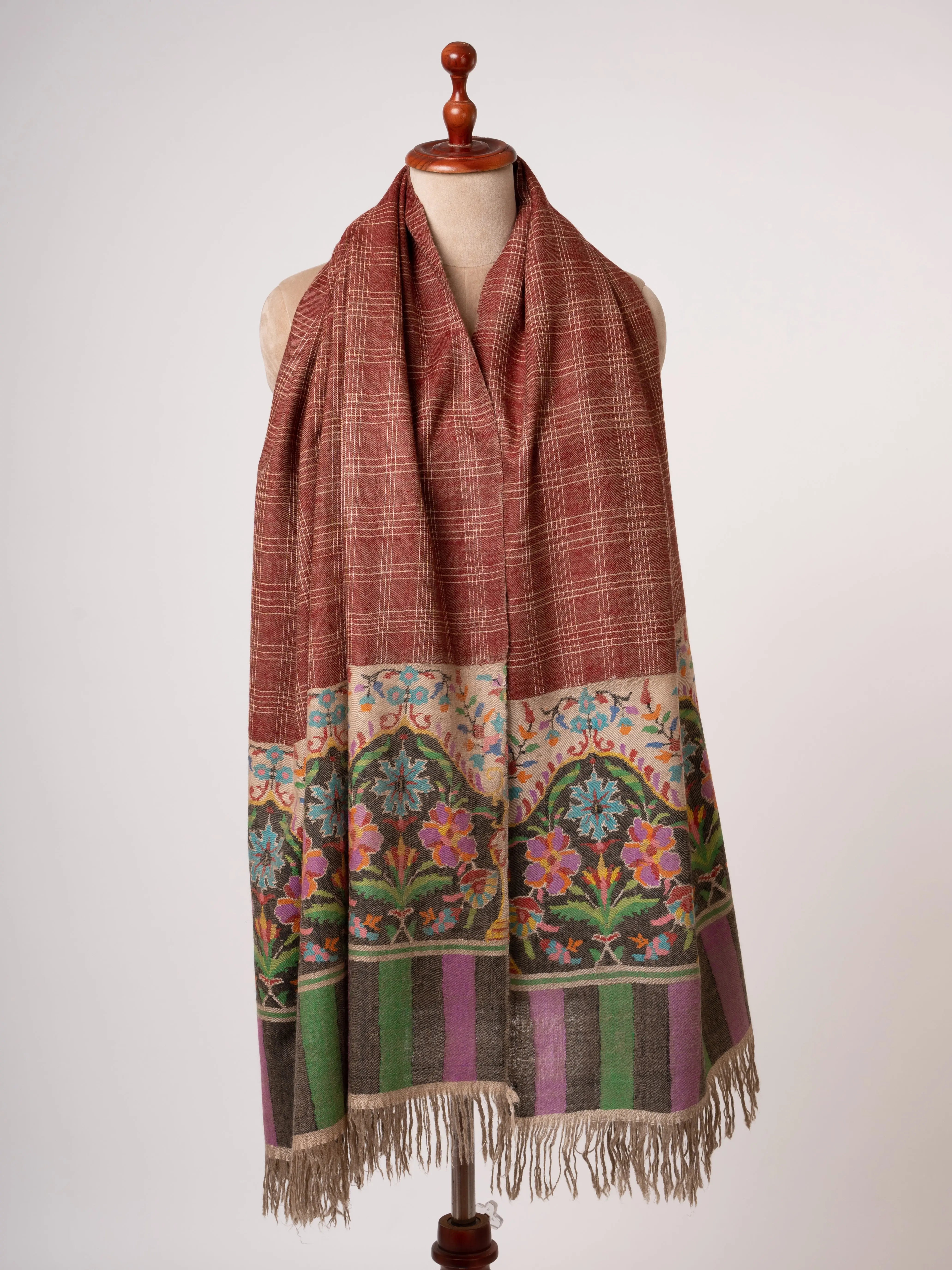 Dual Tone Kani Pashmina Shawl Soft Handwoven Cashmere by Shahkaar Shahkaar
