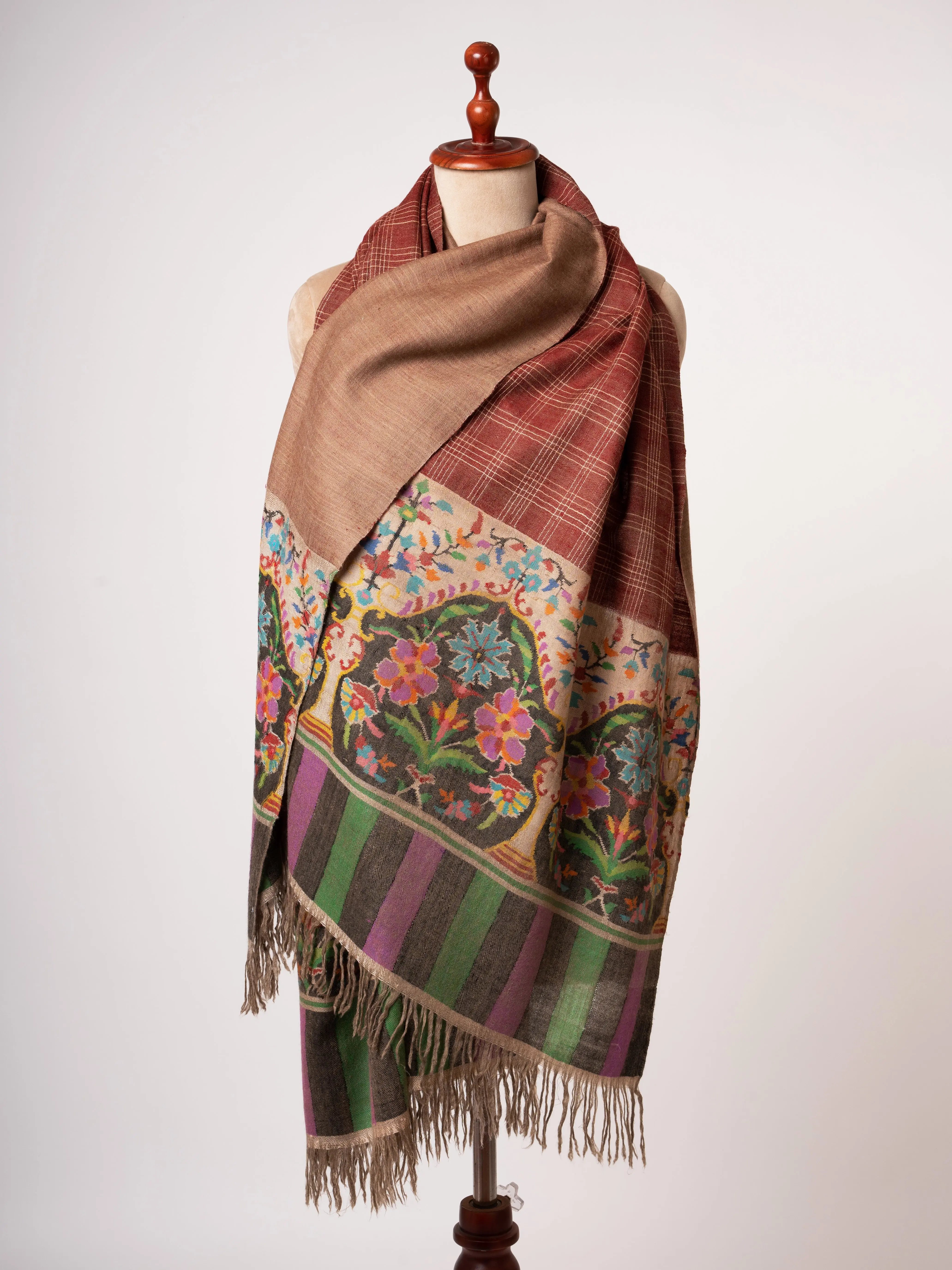 Dual Tone Kani Pashmina Shawl Soft Handwoven Cashmere by Shahkaar Shahkaar
