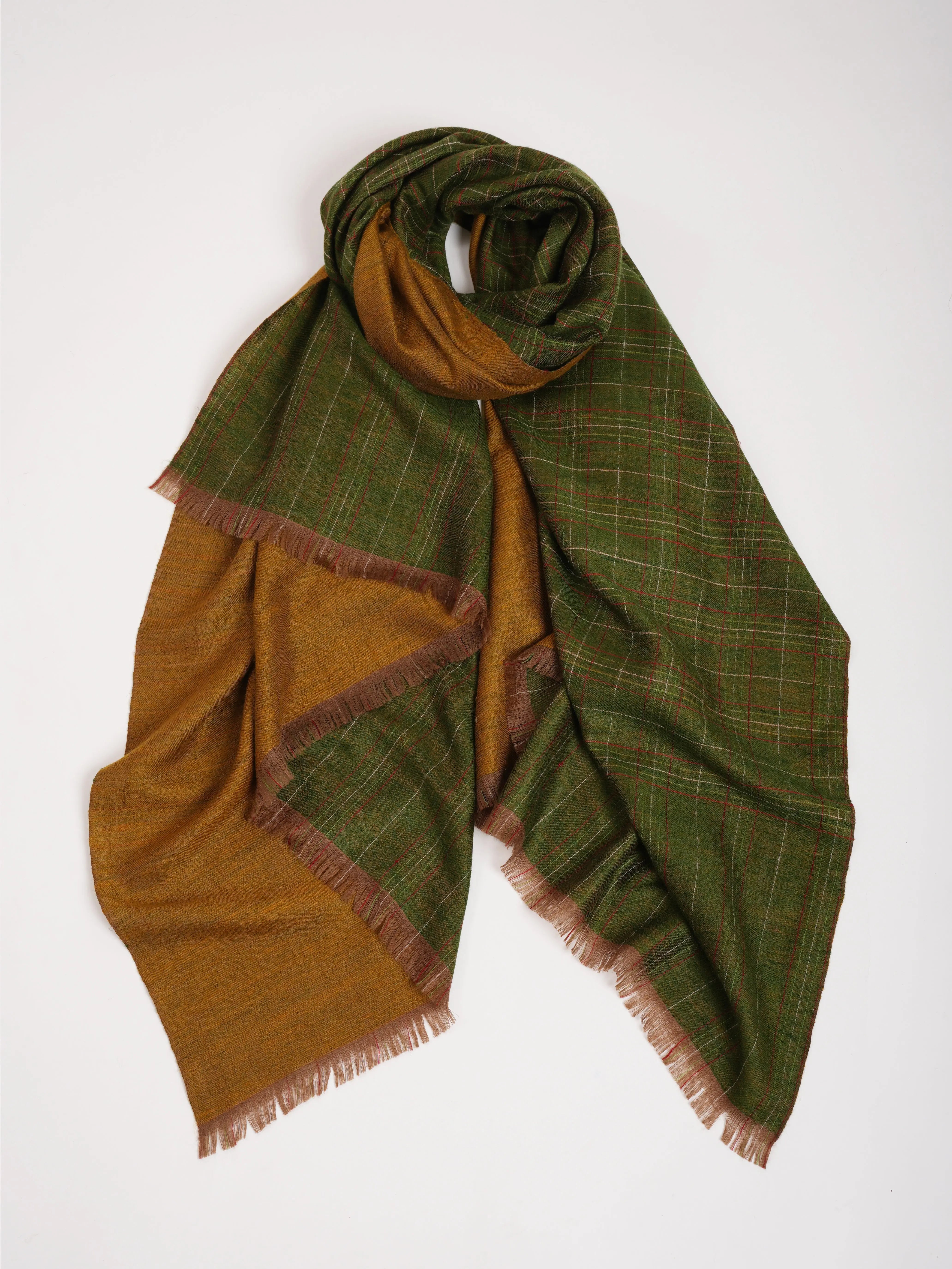 Dualshade Handwoven Kashmiri Pashmina Shawl Shahkaar