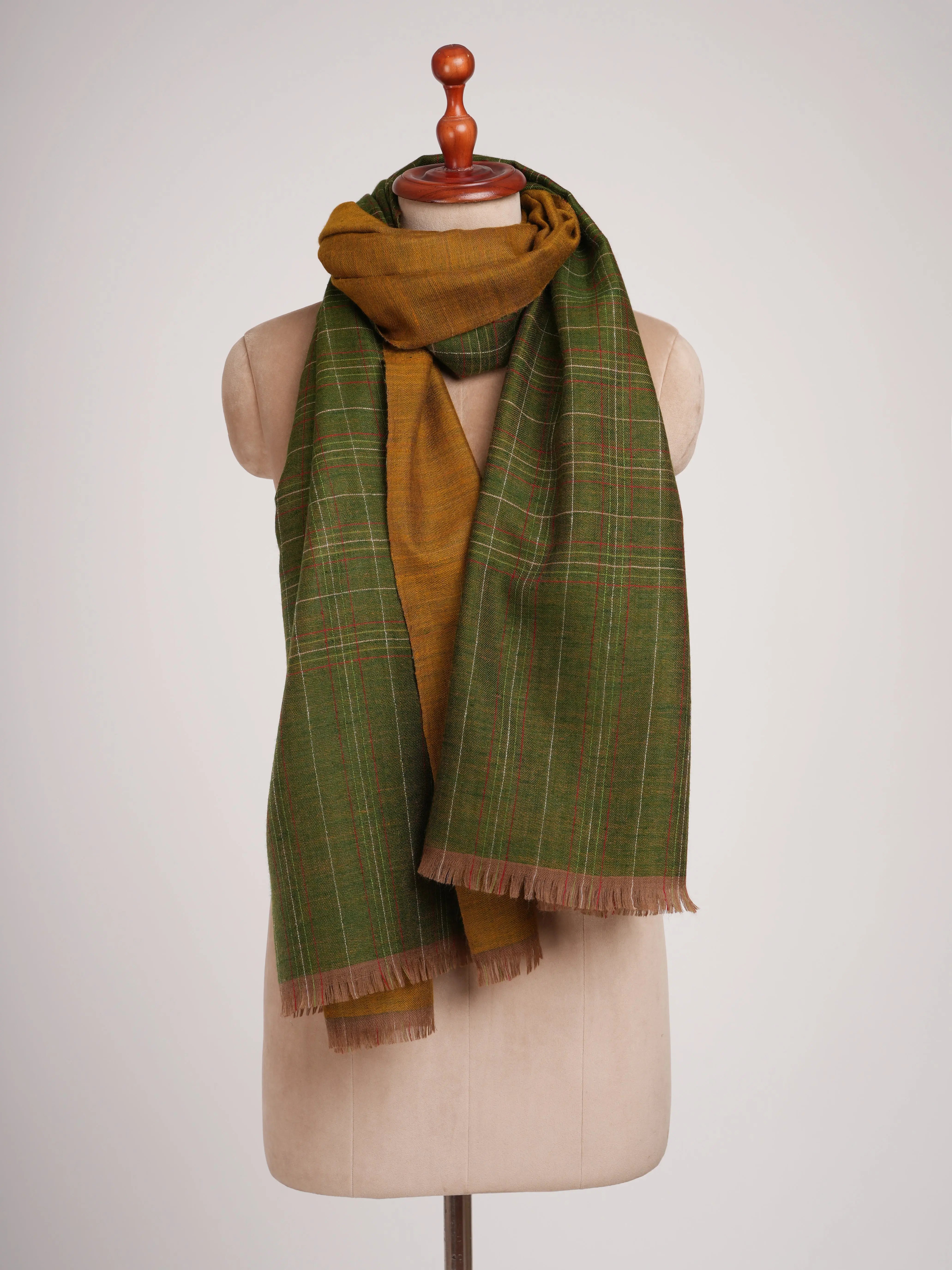 Dualshade Handwoven Kashmiri Pashmina Shawl Shahkaar
