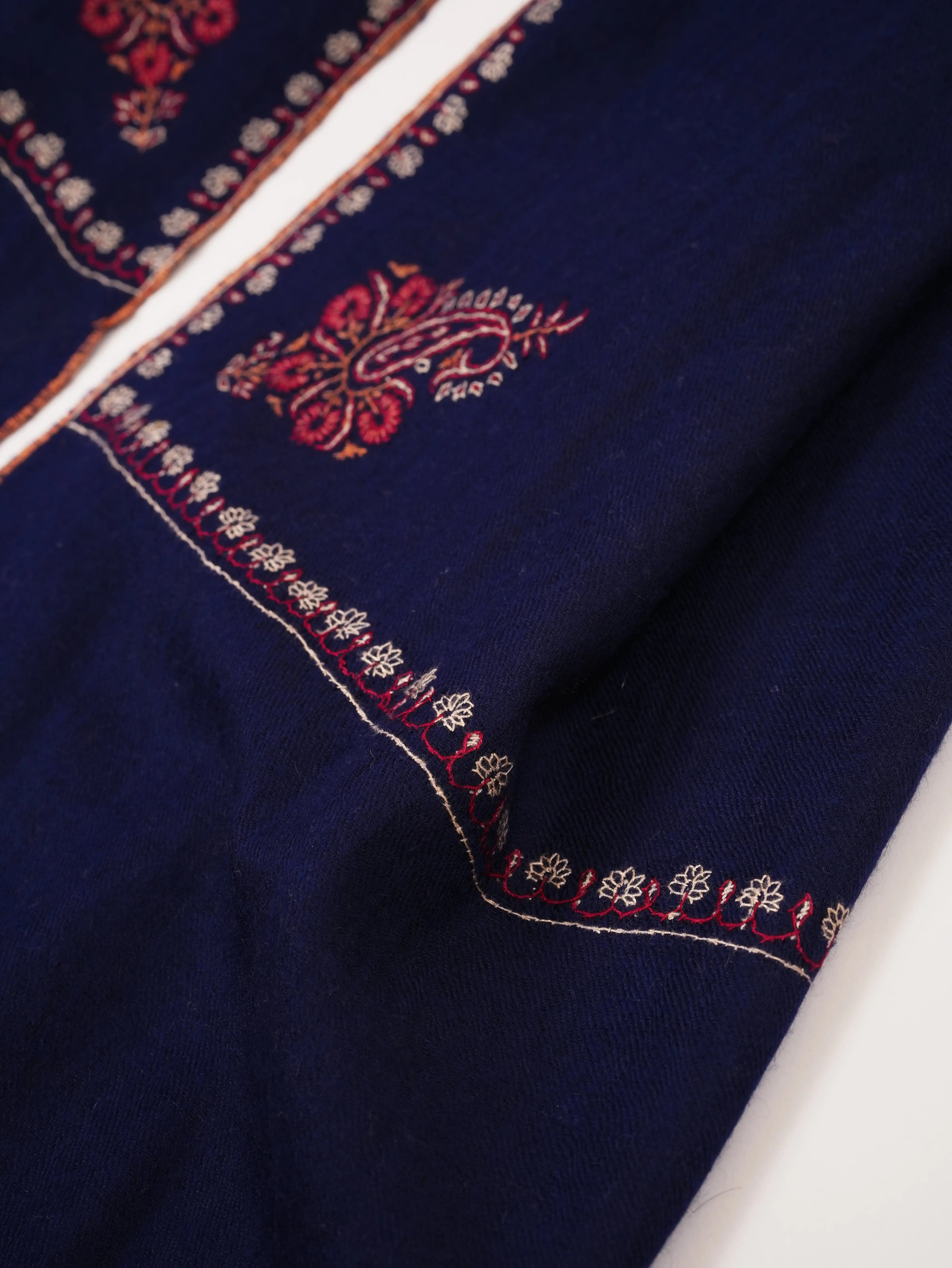 Navy Blue Baby Soft Handwoven Cashmere Scarf Shahkaar.com