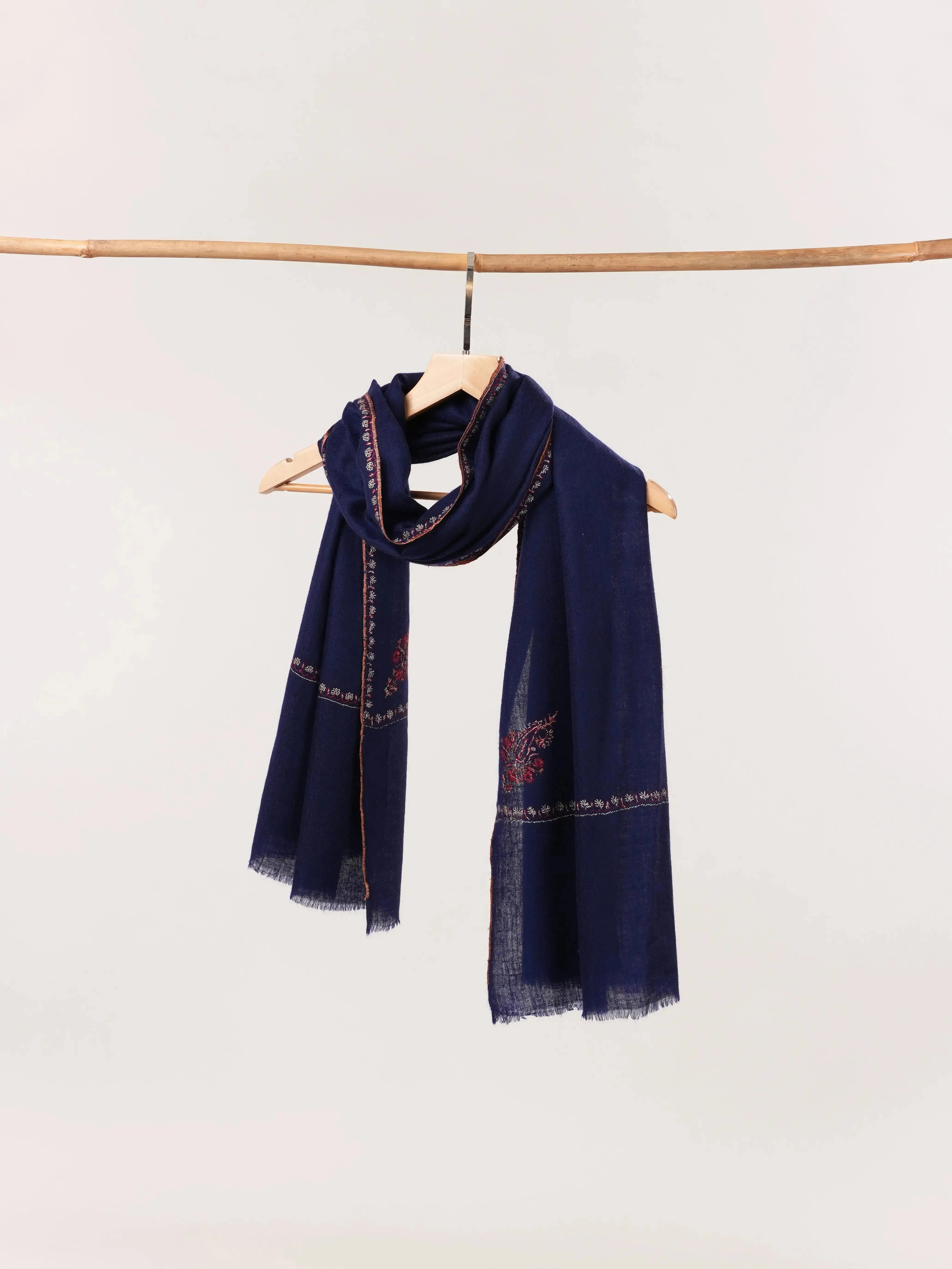 Navy Blue Baby Soft Handwoven Cashmere Scarf Shahkaar.com