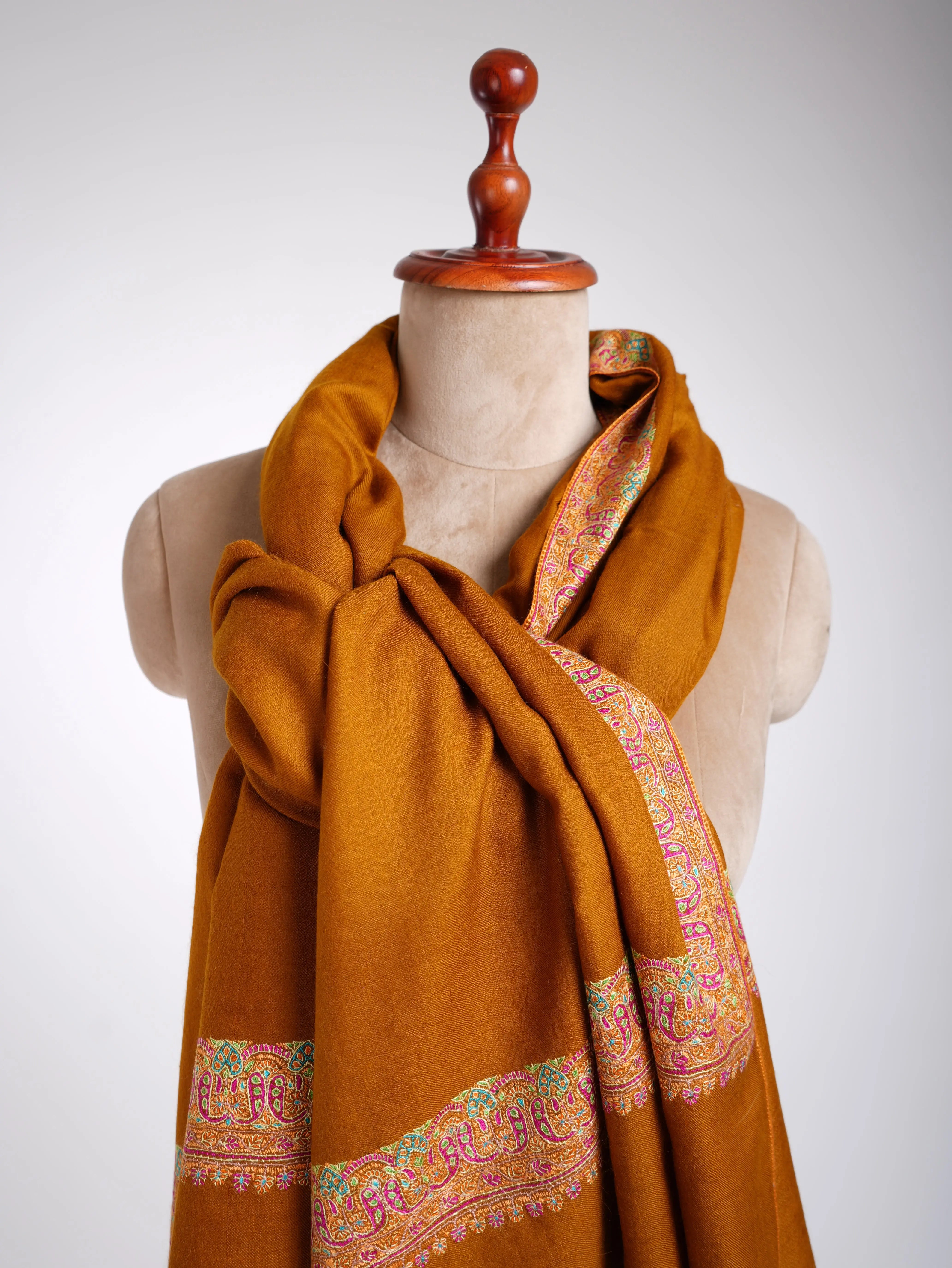 Embroidered Neemdaur Handmade Pashmina Shawl Shahkaar