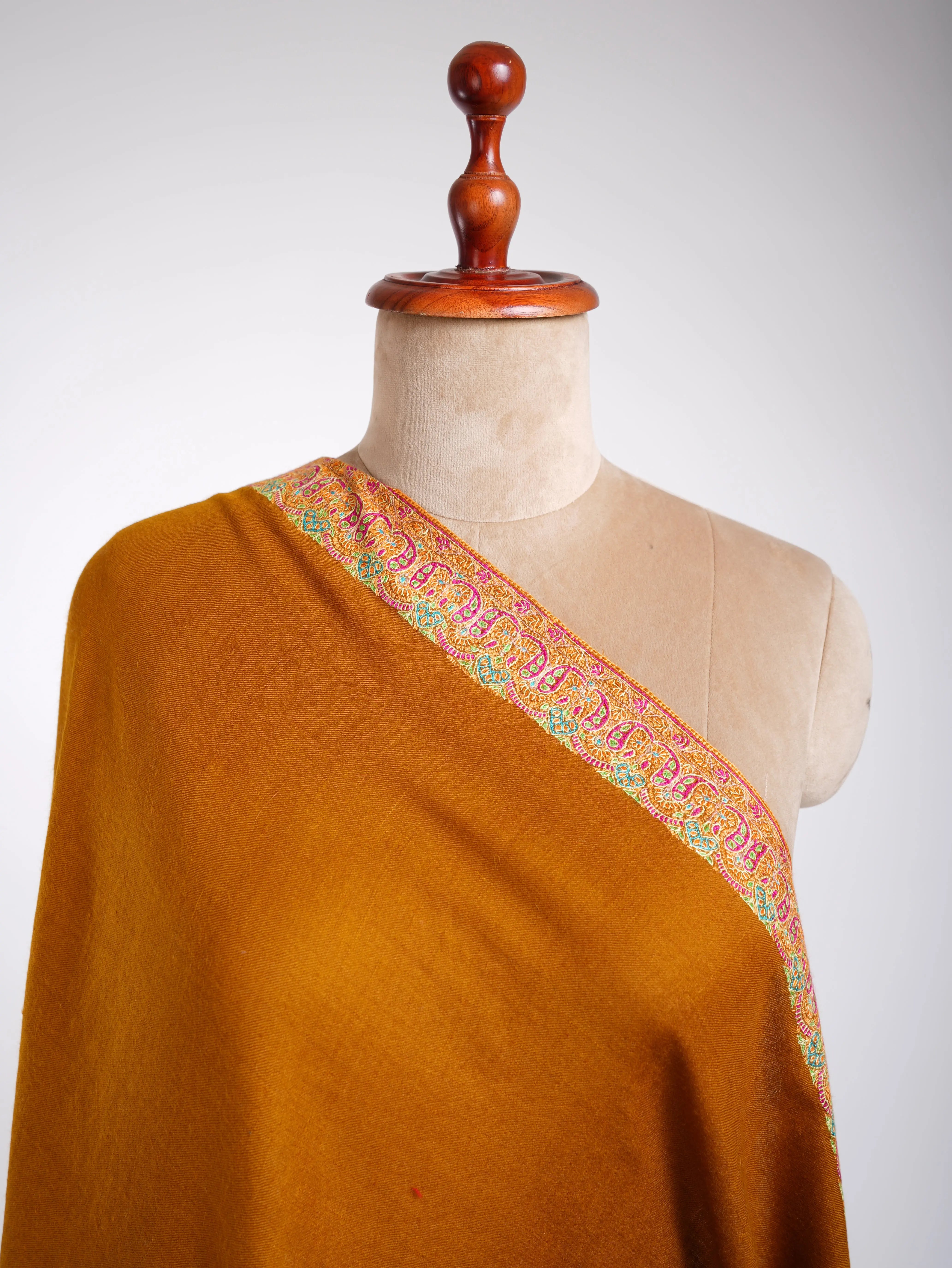 Embroidered Neemdaur Handmade Pashmina Shawl Shahkaar