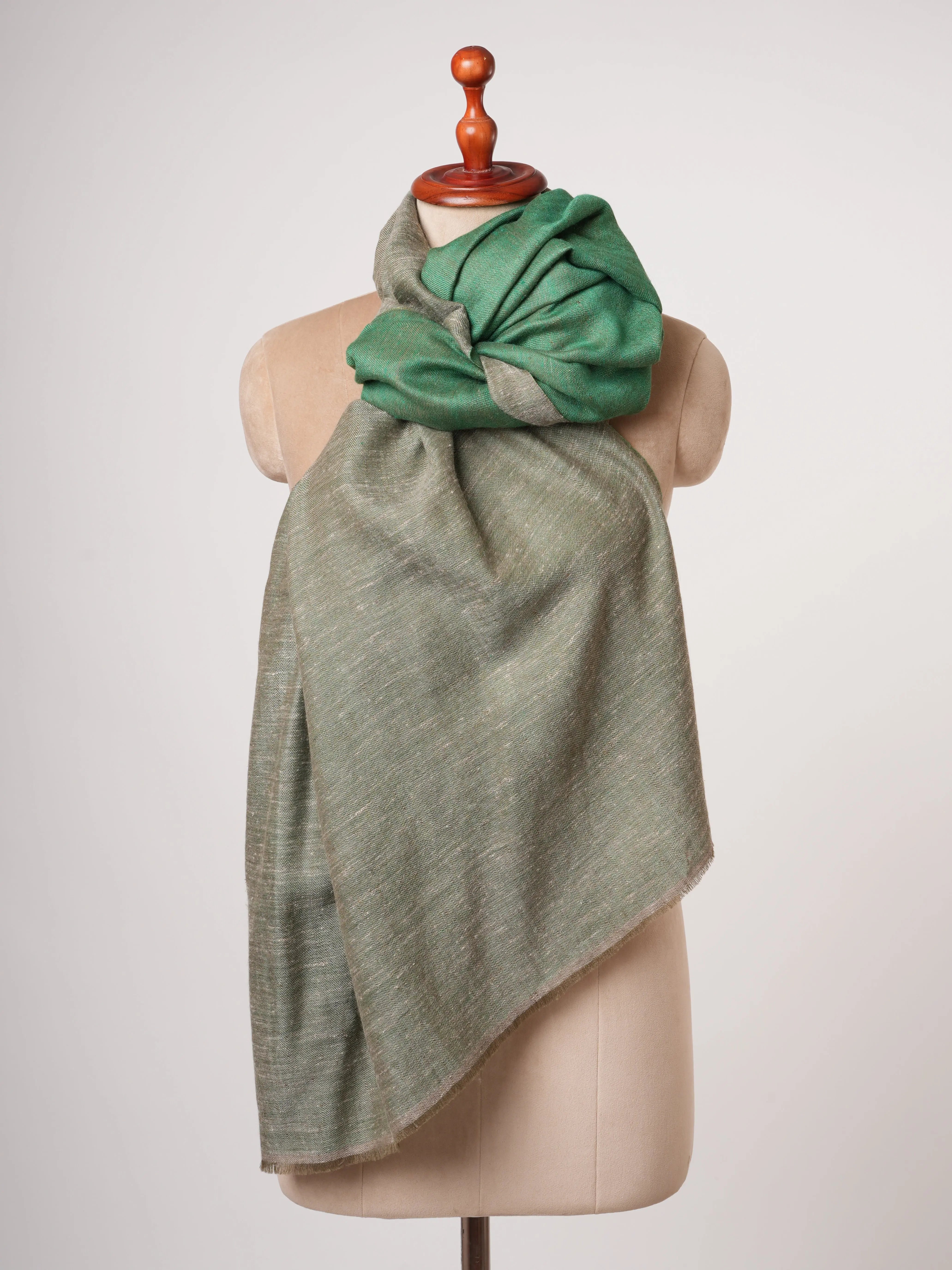 Emerald Green Dual-Shade Pashmina Shawl – Soft & Luxurious Shahkaar