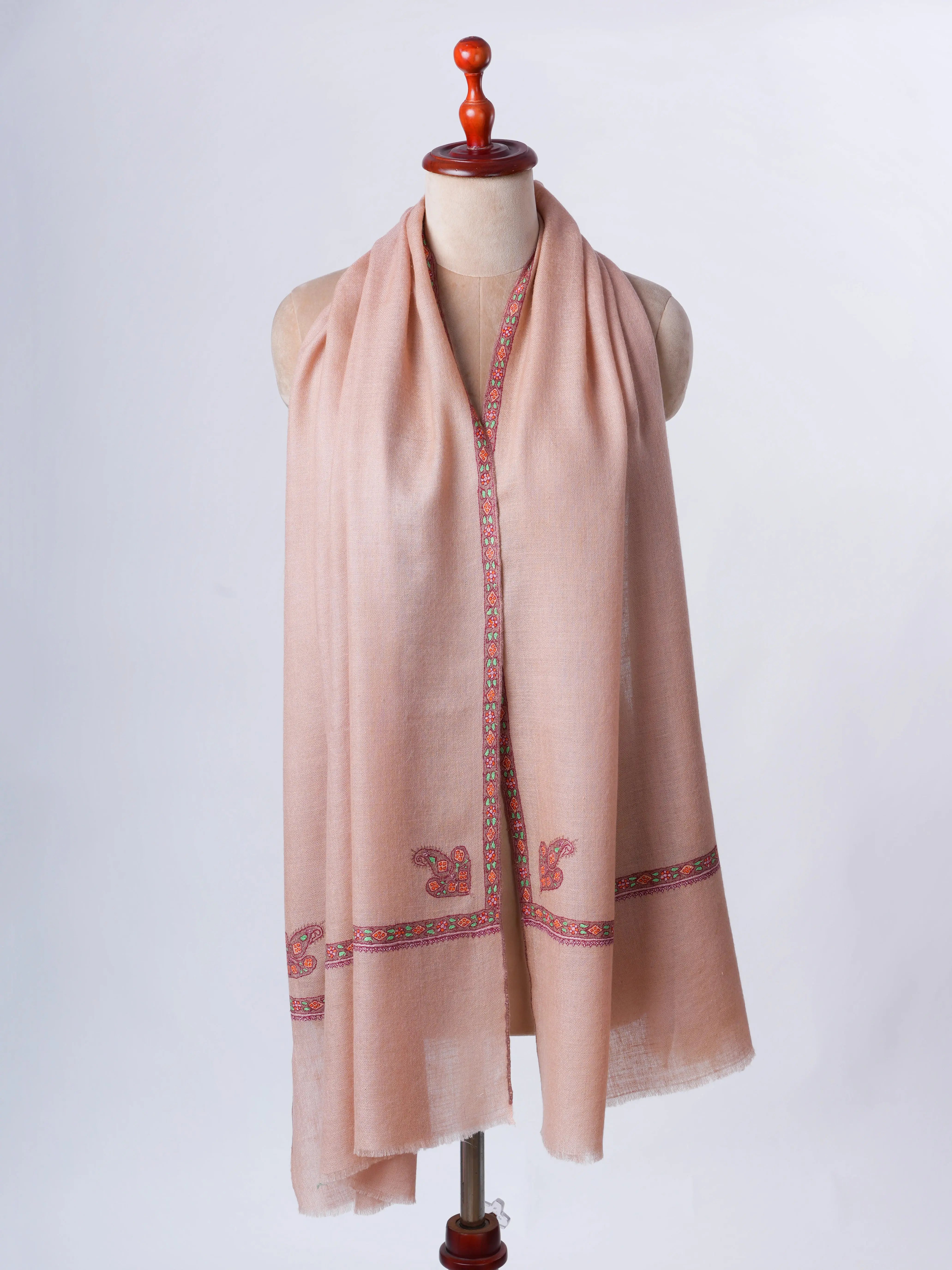 Ethical Cashmere Scarf with Hashia Hand Embroidery – Baby Soft Sustainably Made Shahkaar