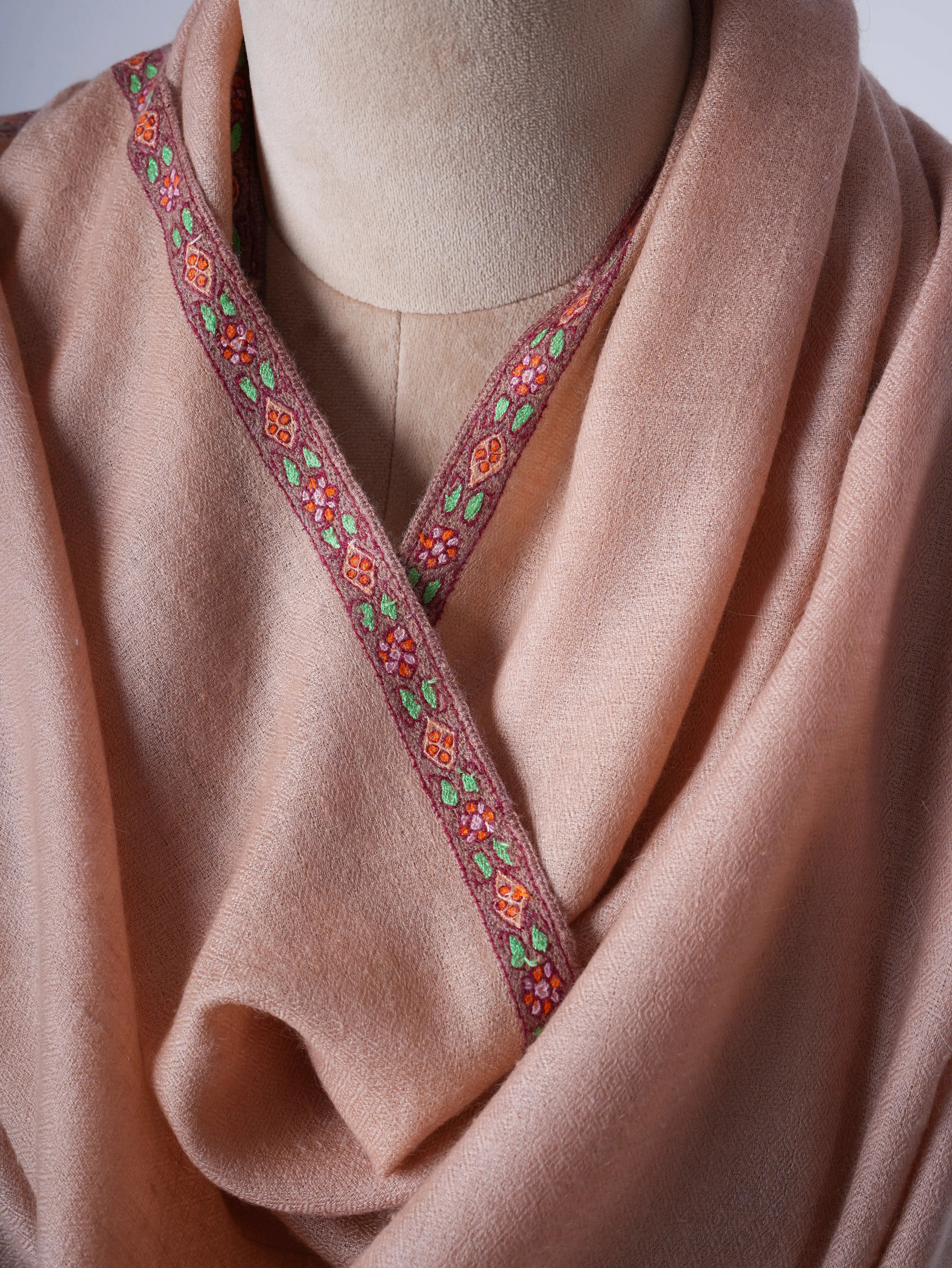 Ethical Cashmere Scarf with Hashia Hand Embroidery – Baby Soft Sustainably Made Shahkaar
