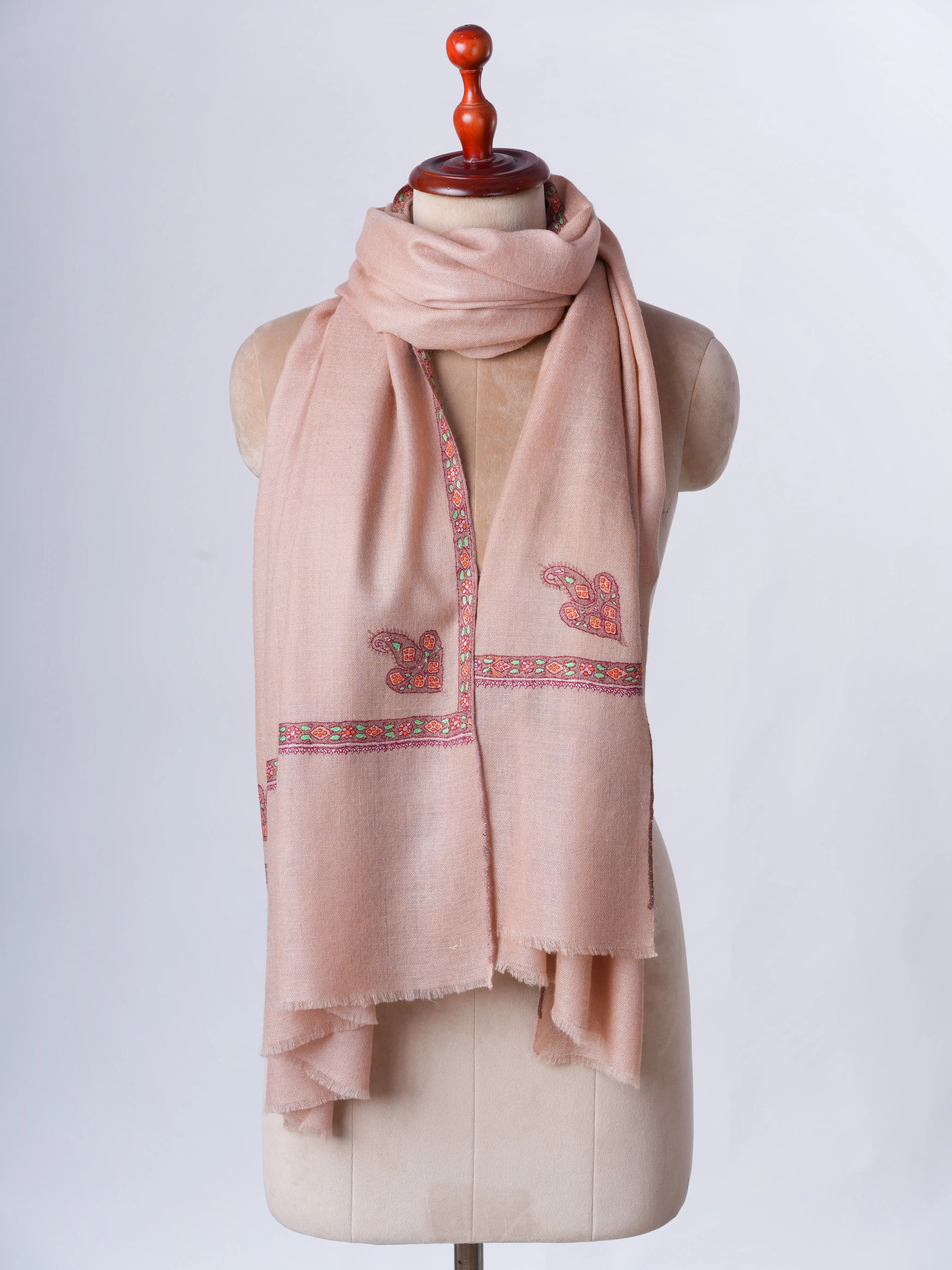Ethical Cashmere Scarf with Hashia Hand Embroidery – Baby Soft Sustainably Made Shahkaar
