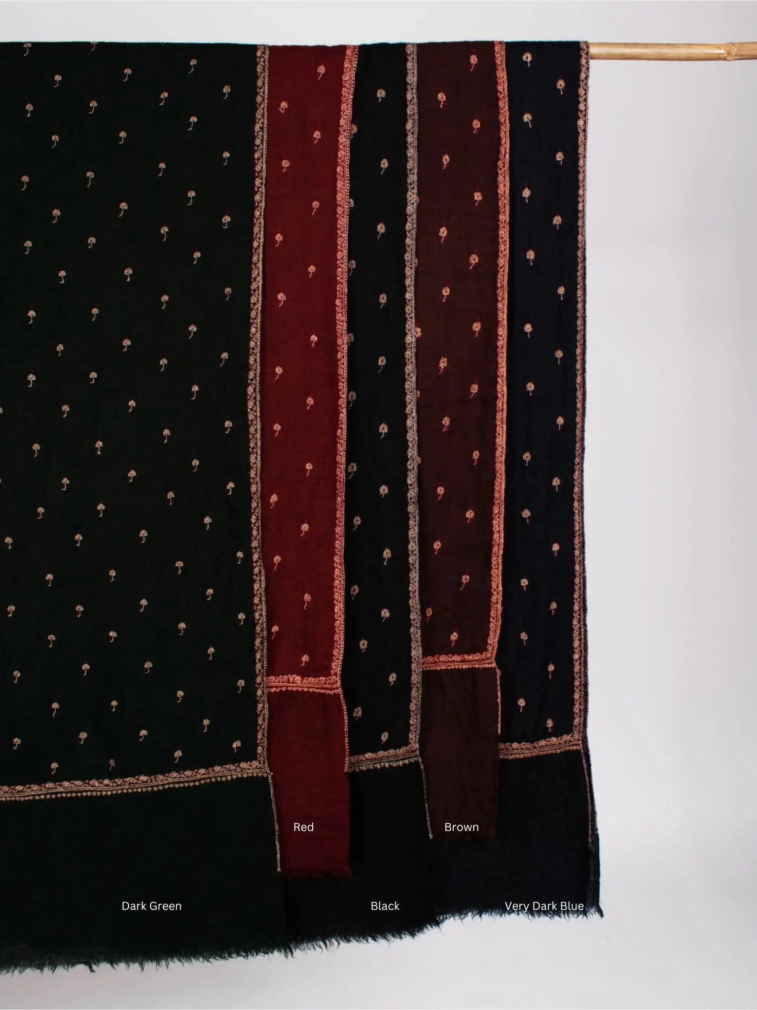 Evergreen Buteh Embroidered Soft Cashmere Gift Scarf Shahkaar