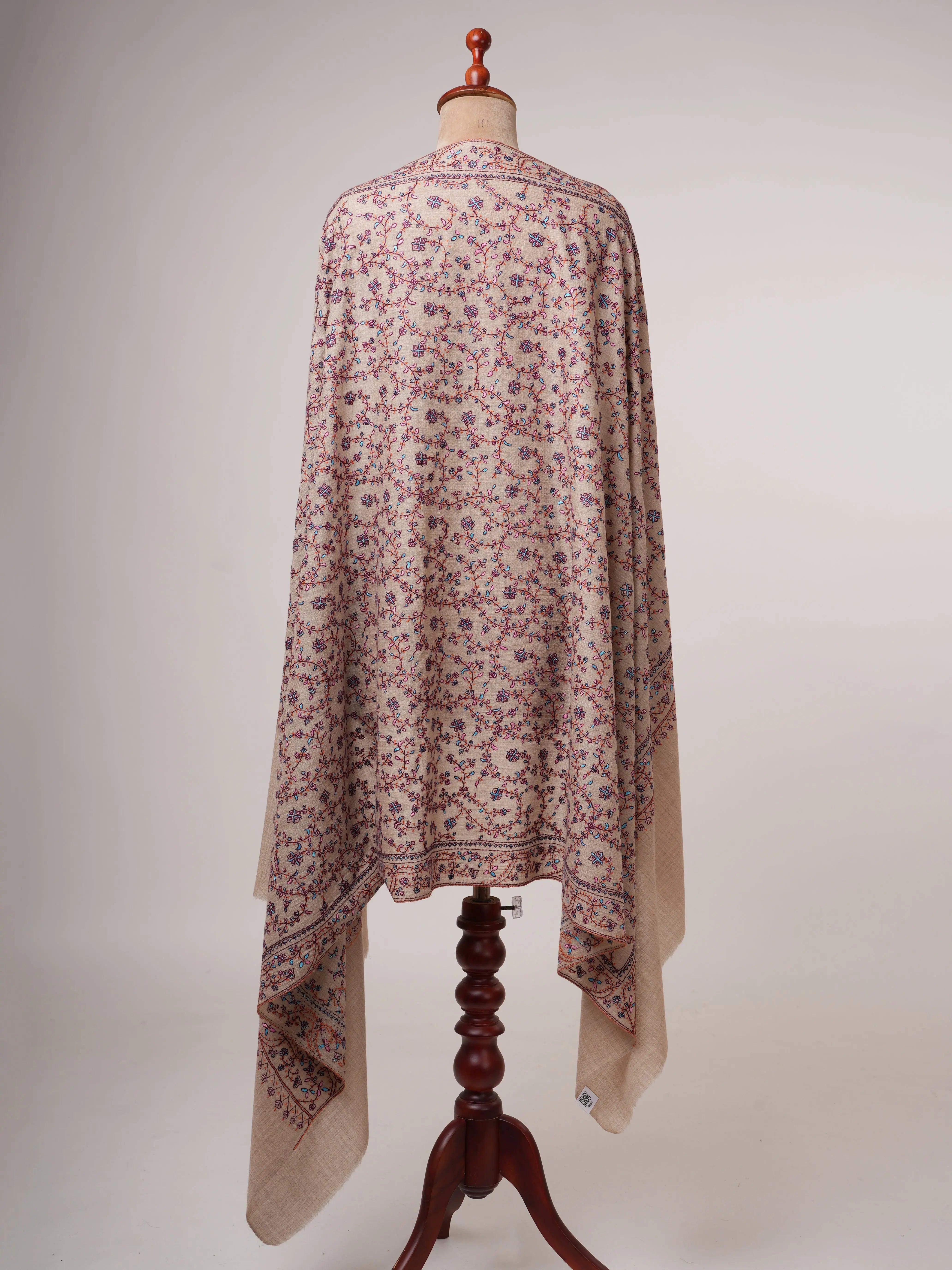 Fine Wool Shawl with All Over Jali Embroidery Shahkaar