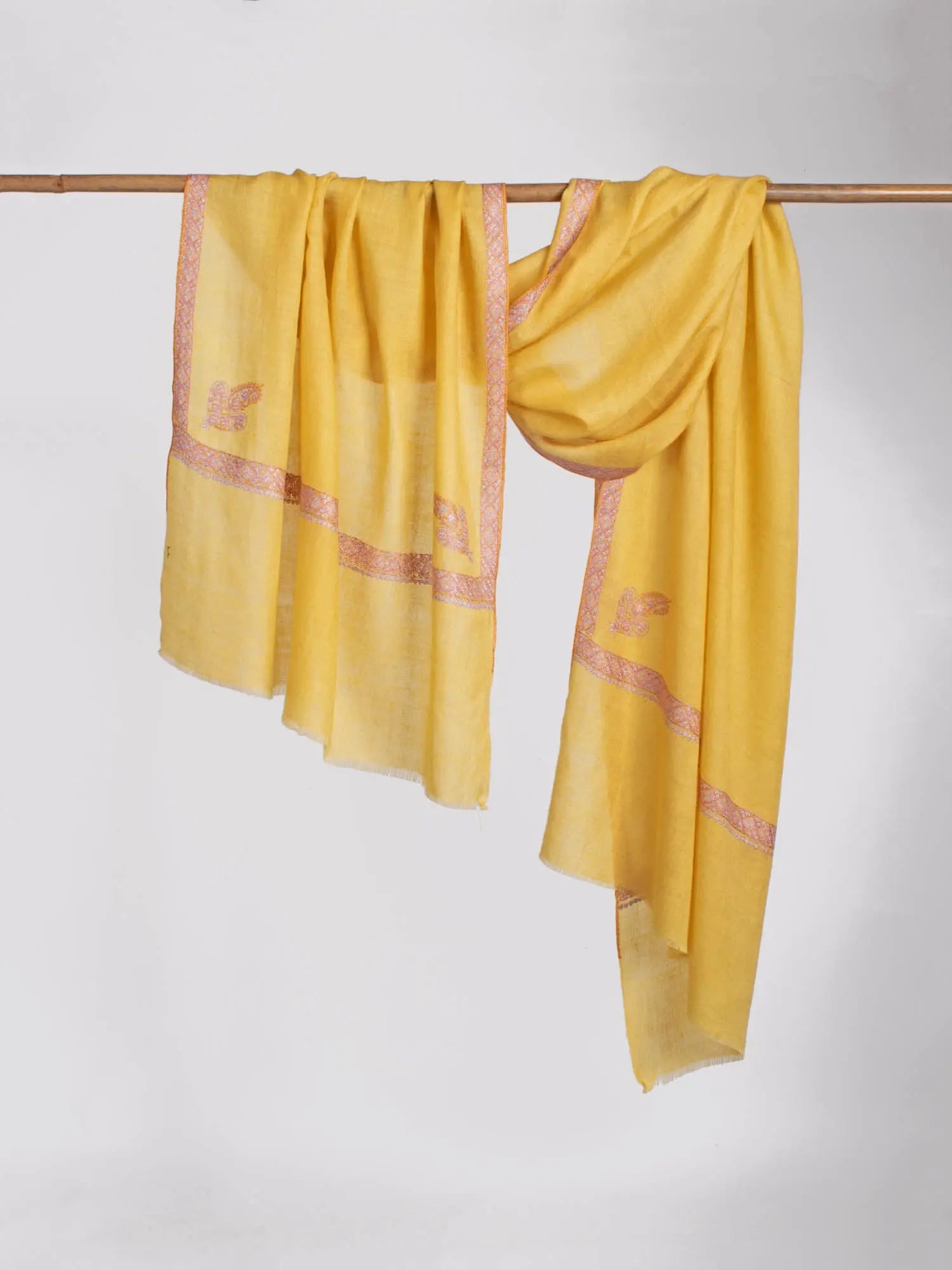 Golden Hashia Beautiful Cashmere Scarf - LEWISTON Shahkaar