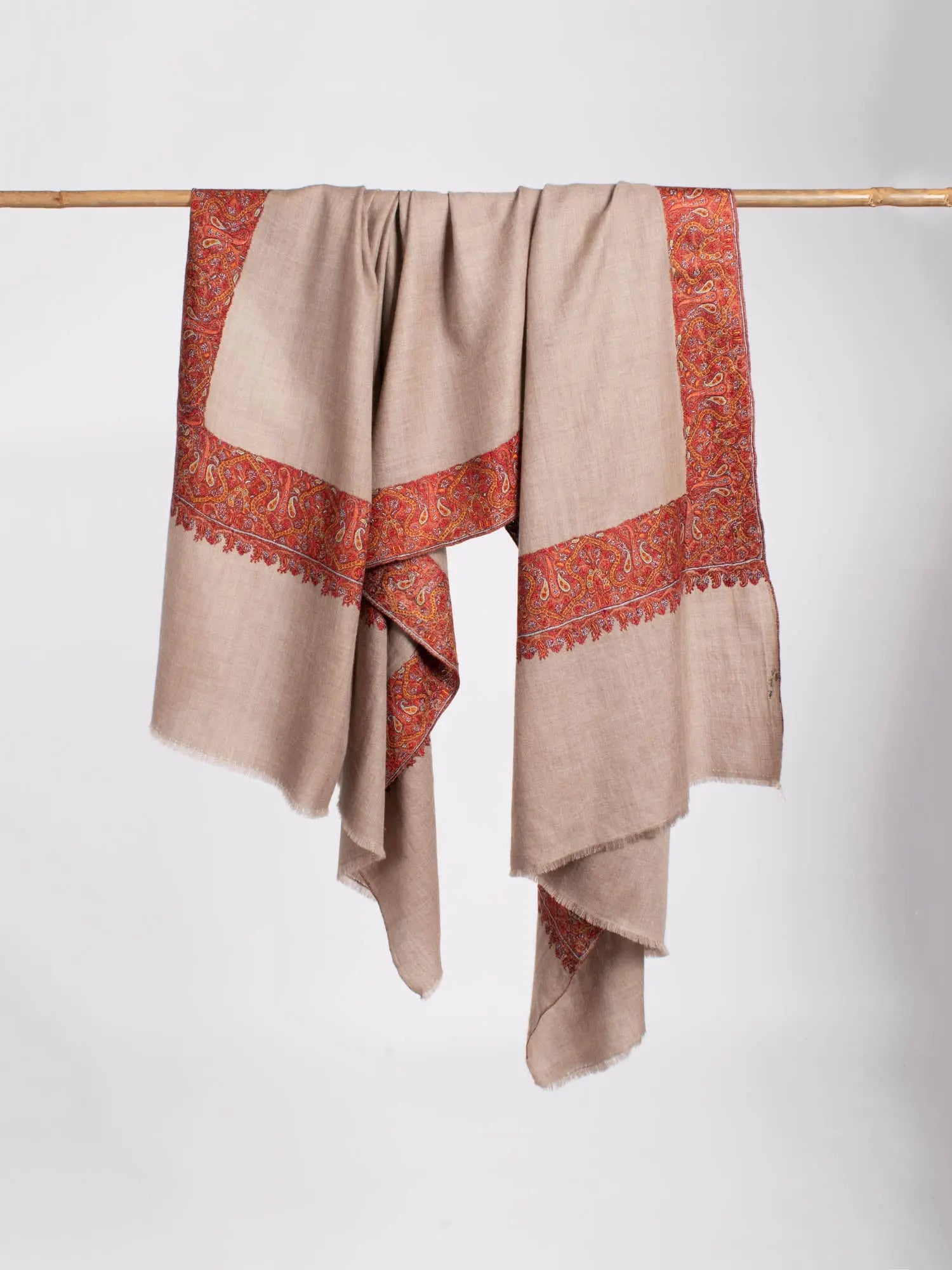 Grey Daur Dar Luxurious Pashmina Shawl Shahkaar