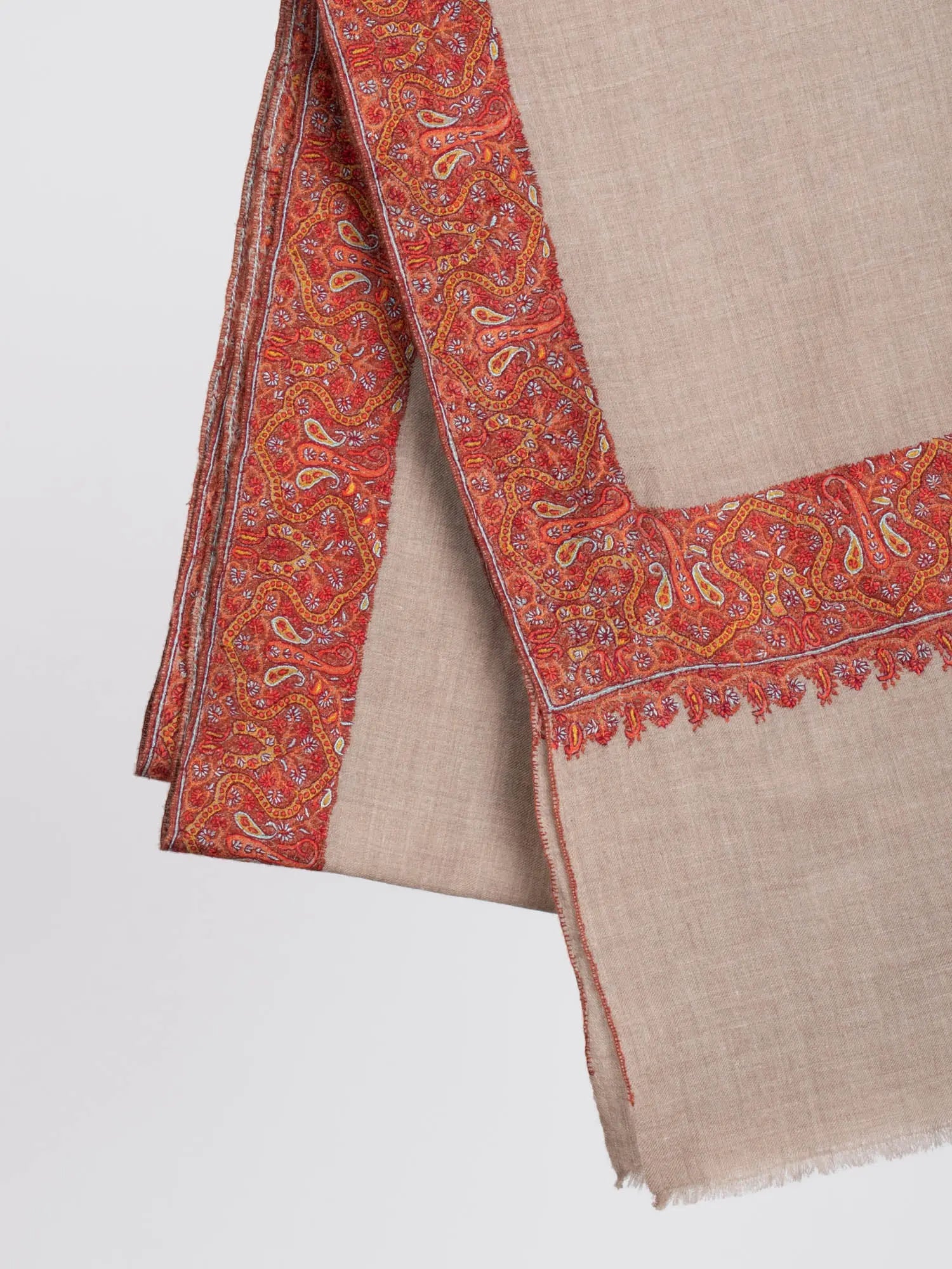 Grey Daur Dar Luxurious Pashmina Shawl Shahkaar