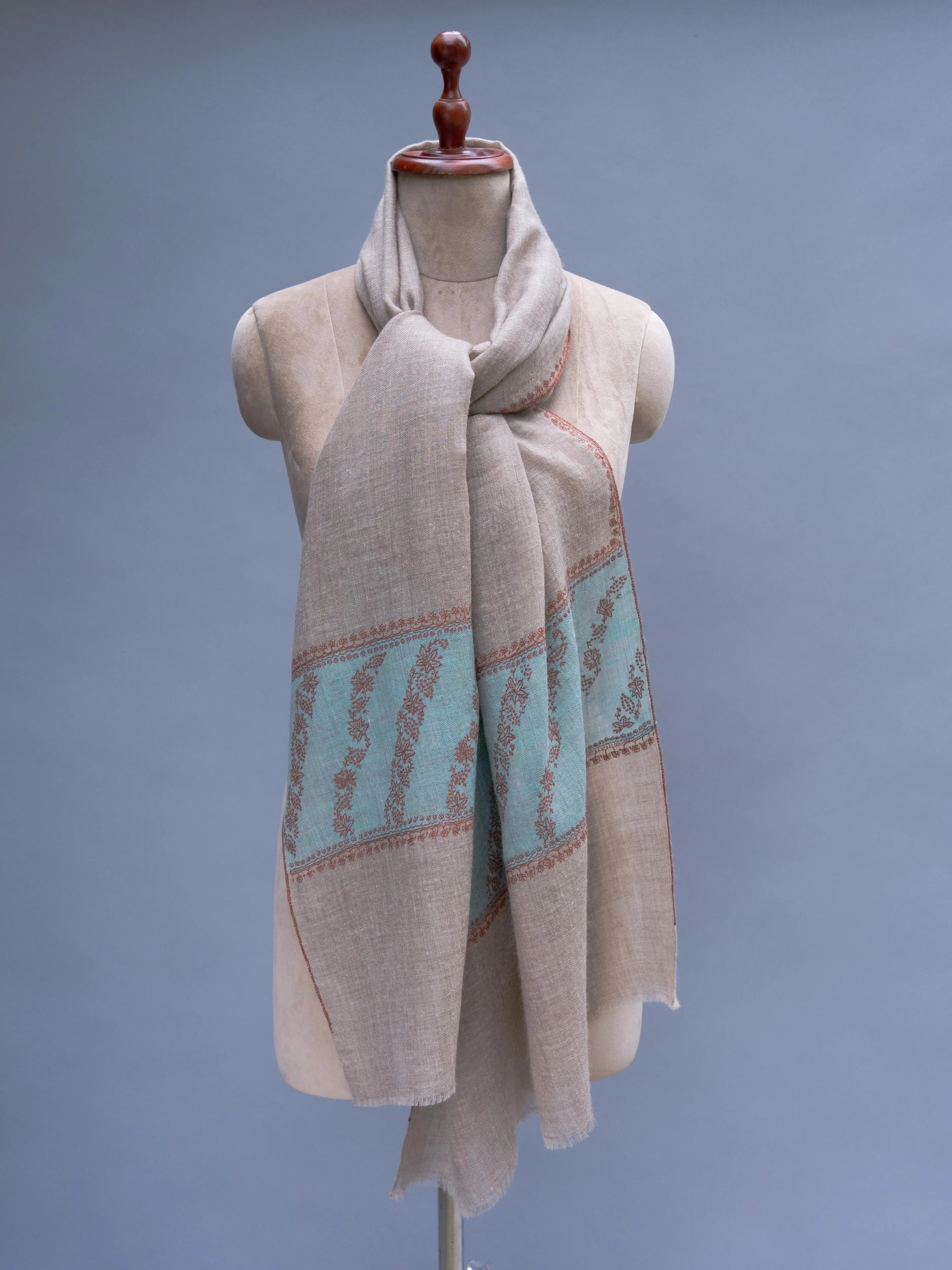 Grey Handwoven Luxurious Cashmere Wrap Shahkaar