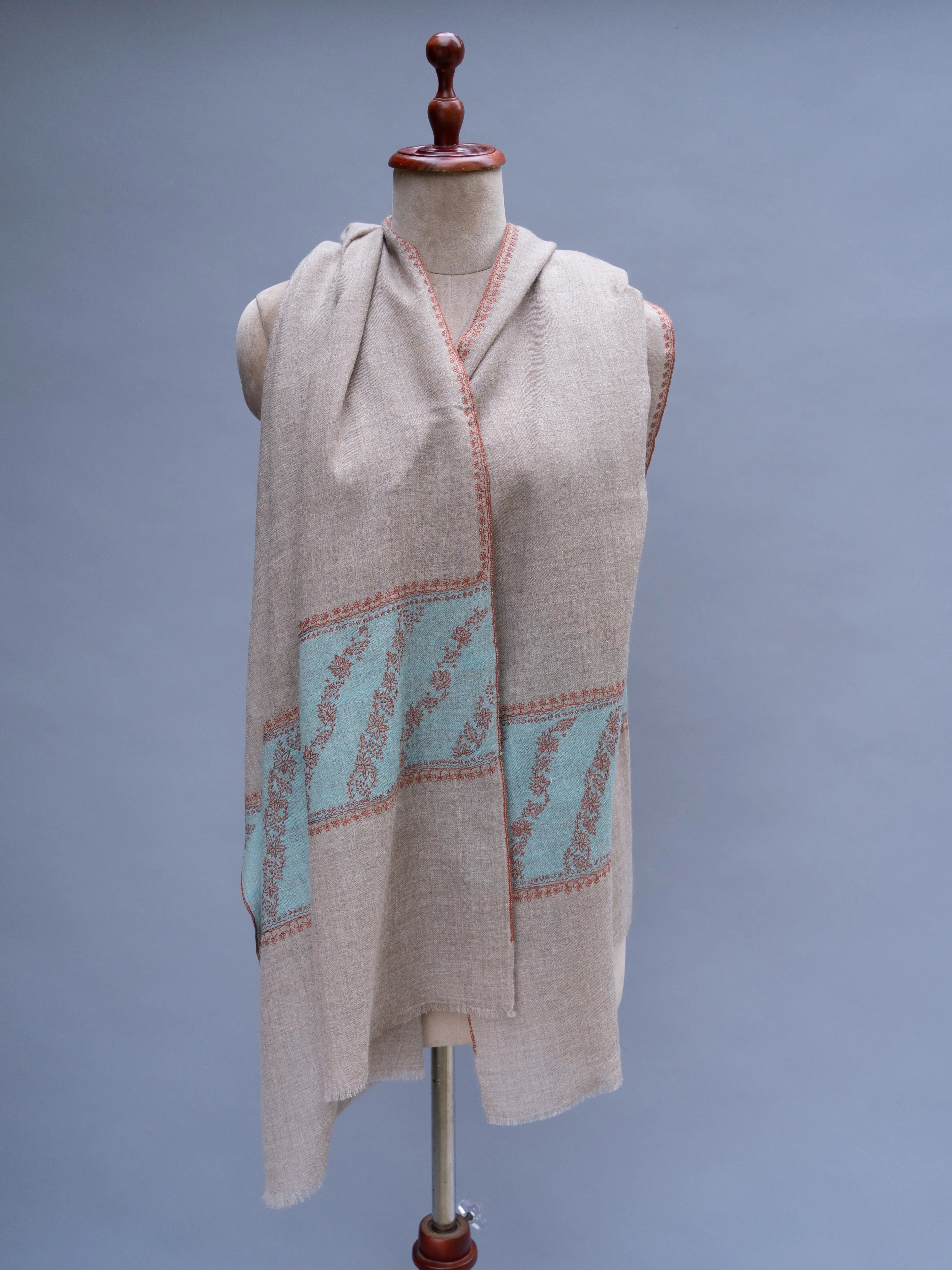 Grey Handwoven Luxurious Cashmere Wrap Shahkaar