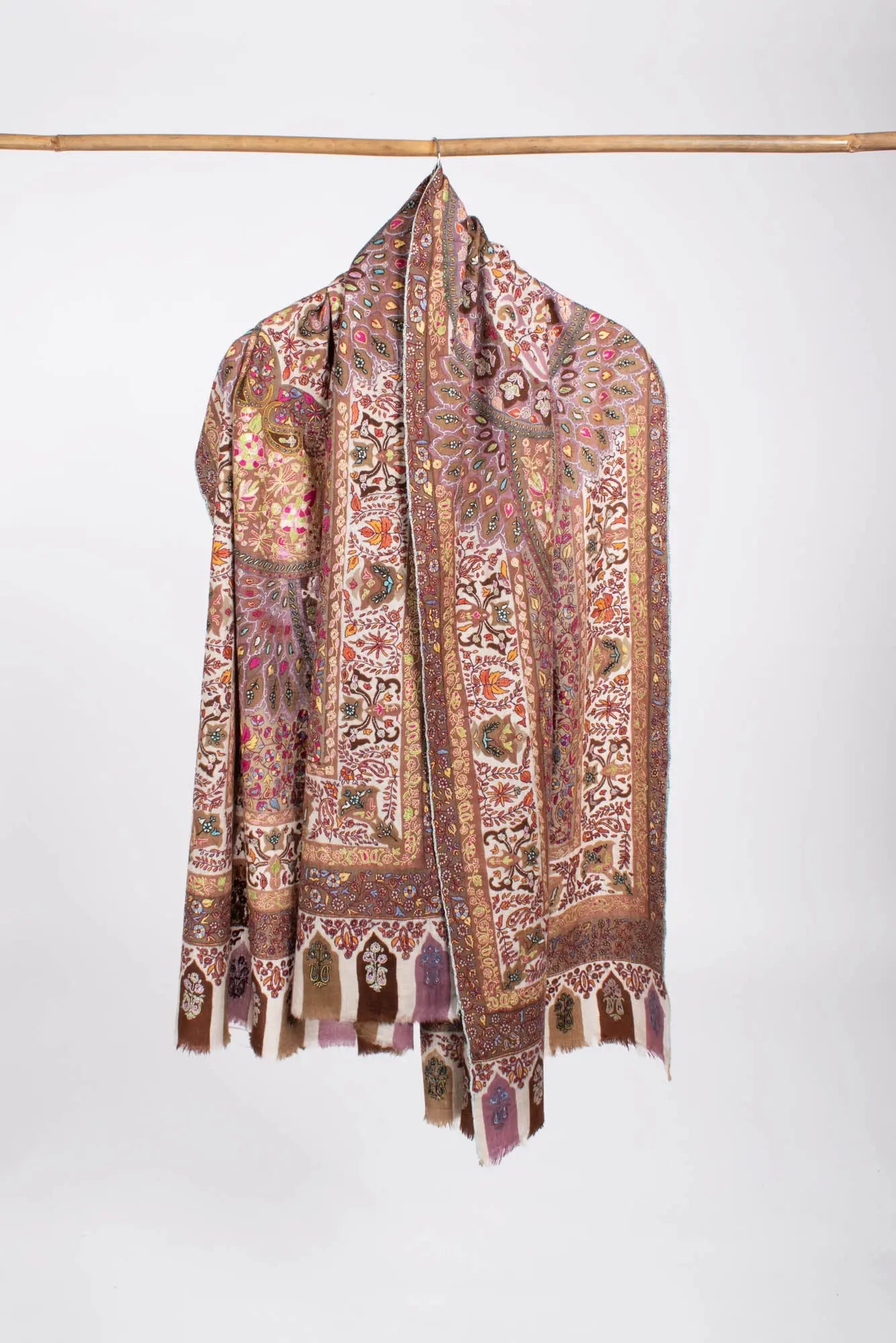 Hand Embroidered Bridal Pashmina Shawl Shahkaar