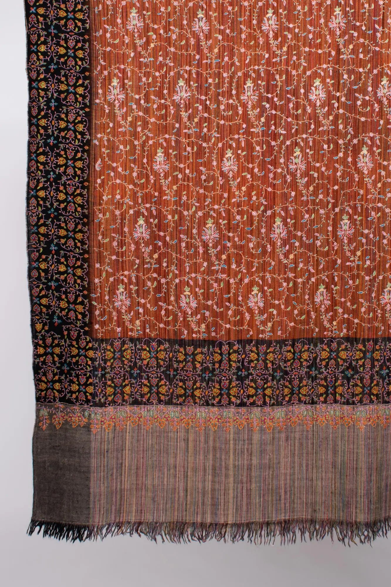Hand Embroidered Pashmina Shawl - AUBURN Shahkaar