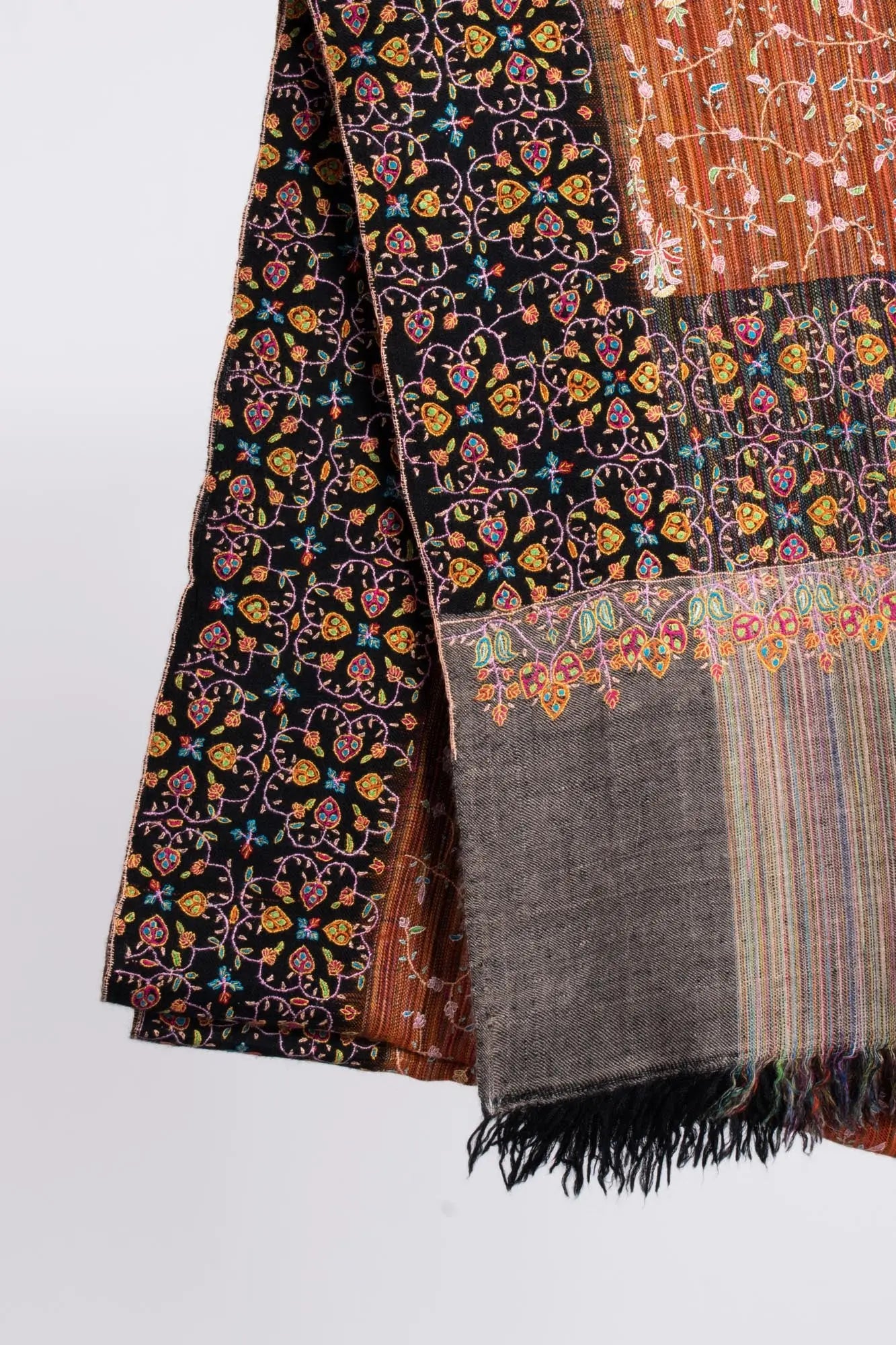 Hand Embroidered Pashmina Shawl - AUBURN Shahkaar