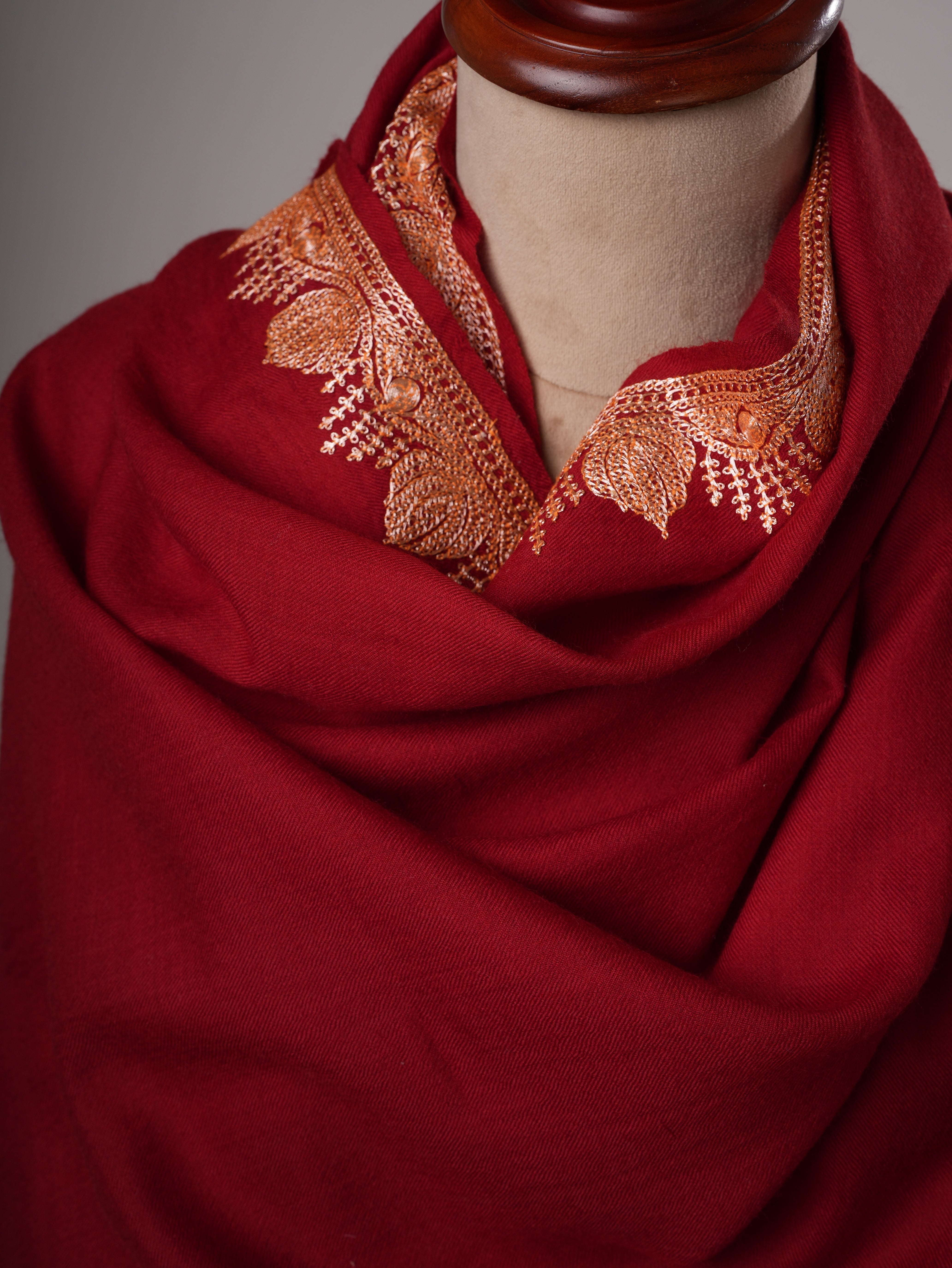 Hand Embroidered Tilla Neemdaur Fine Wool Shawl – Kashmiri Heritage Elegance Shahkaar