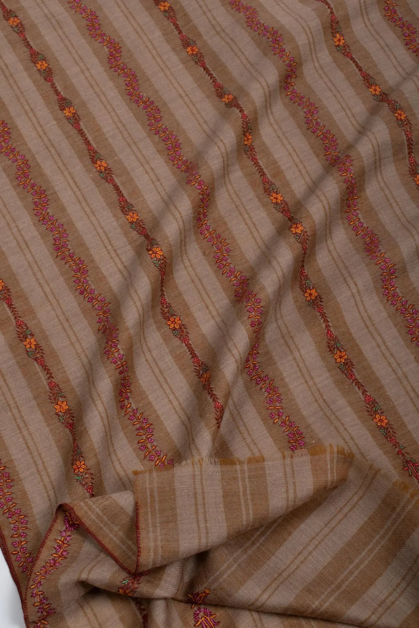 Hand Sozni Embroidered Kashmiri Pashmina Shawl - NEEM Shahkaar