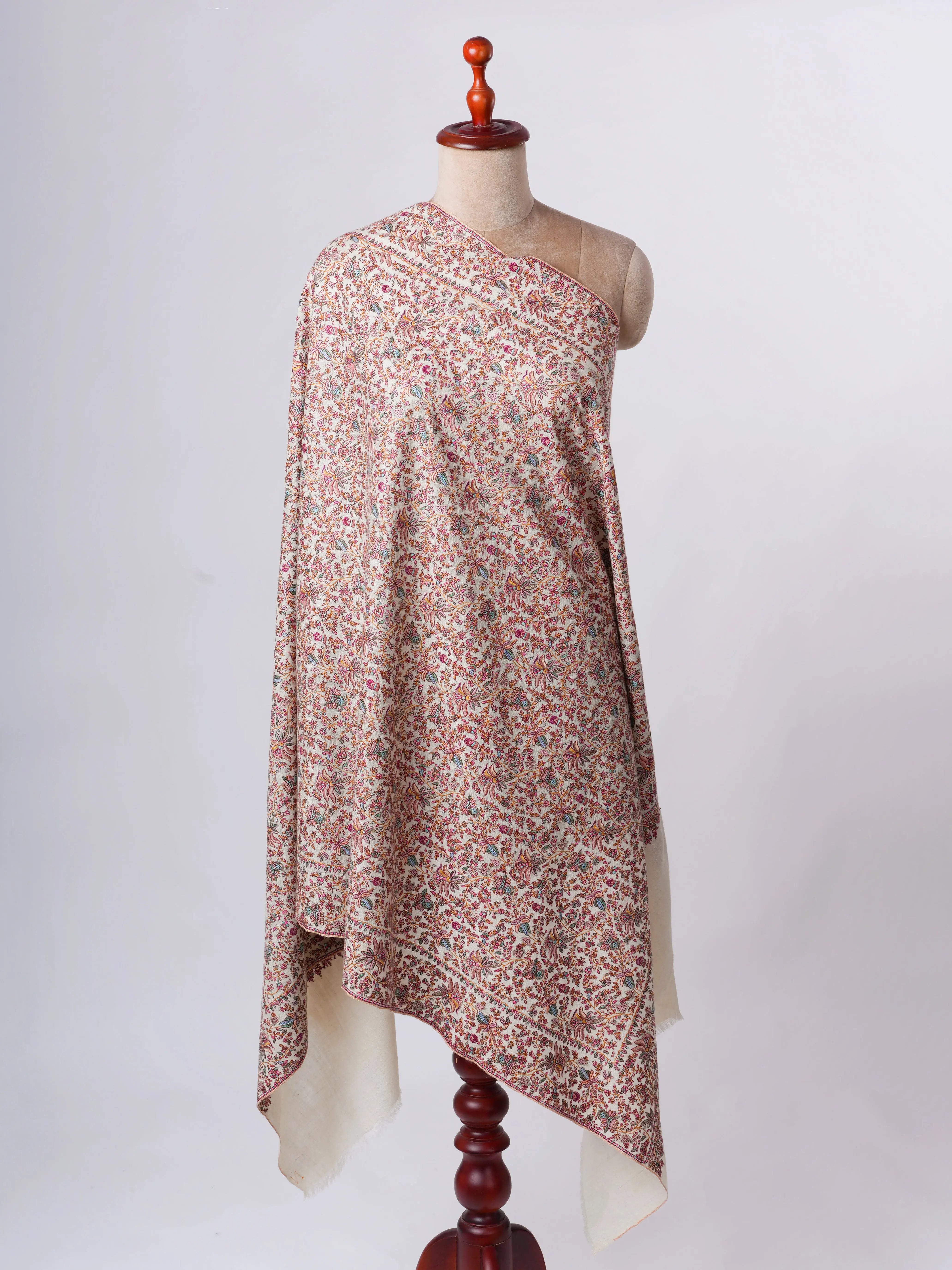 Hand Spun Silk Embroidered Exclusive Pashmina - GREELEY Shahkaar