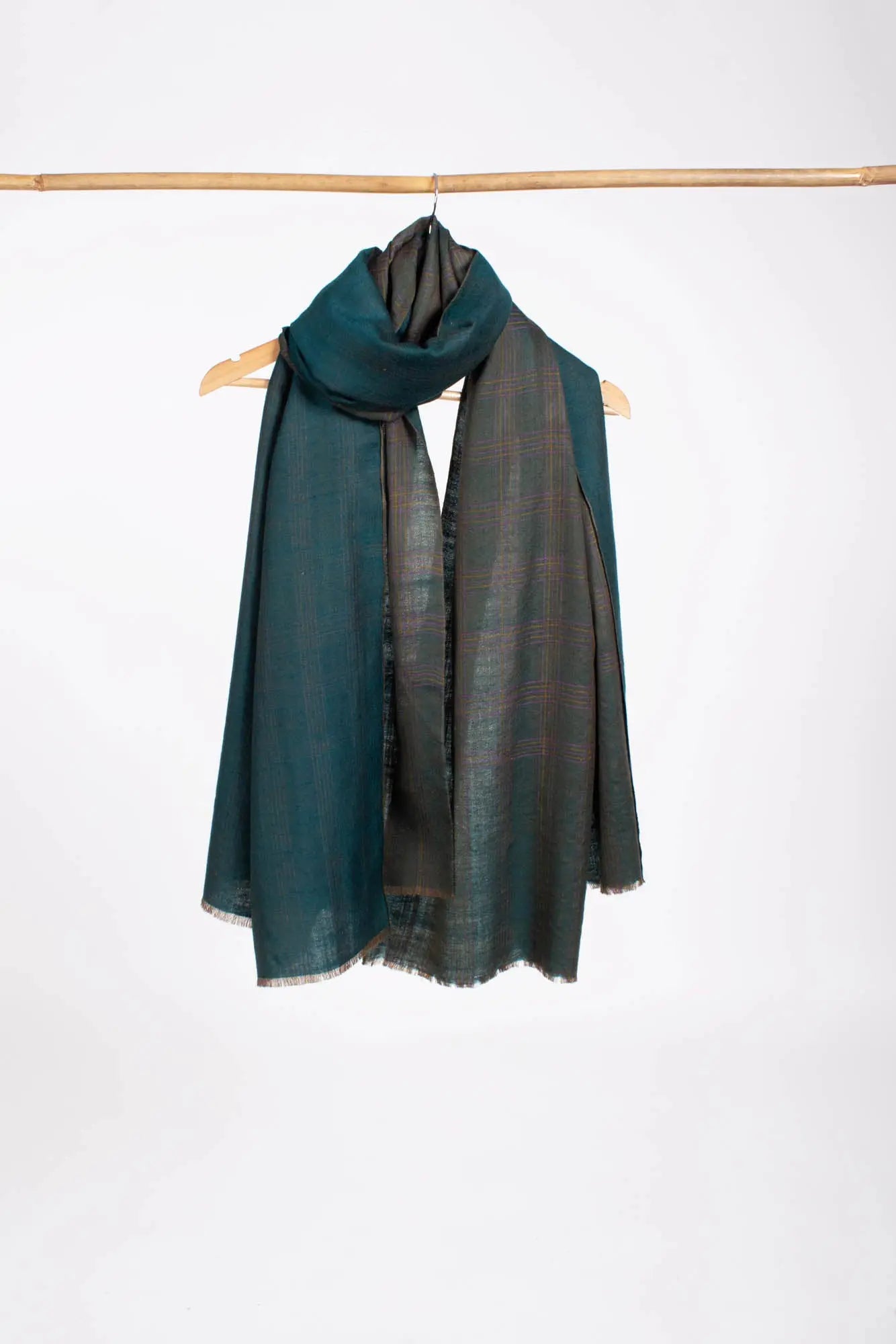 Hand Woven Teal Dual Shade Pashmina Shawl - AVONDALE Shahkaar