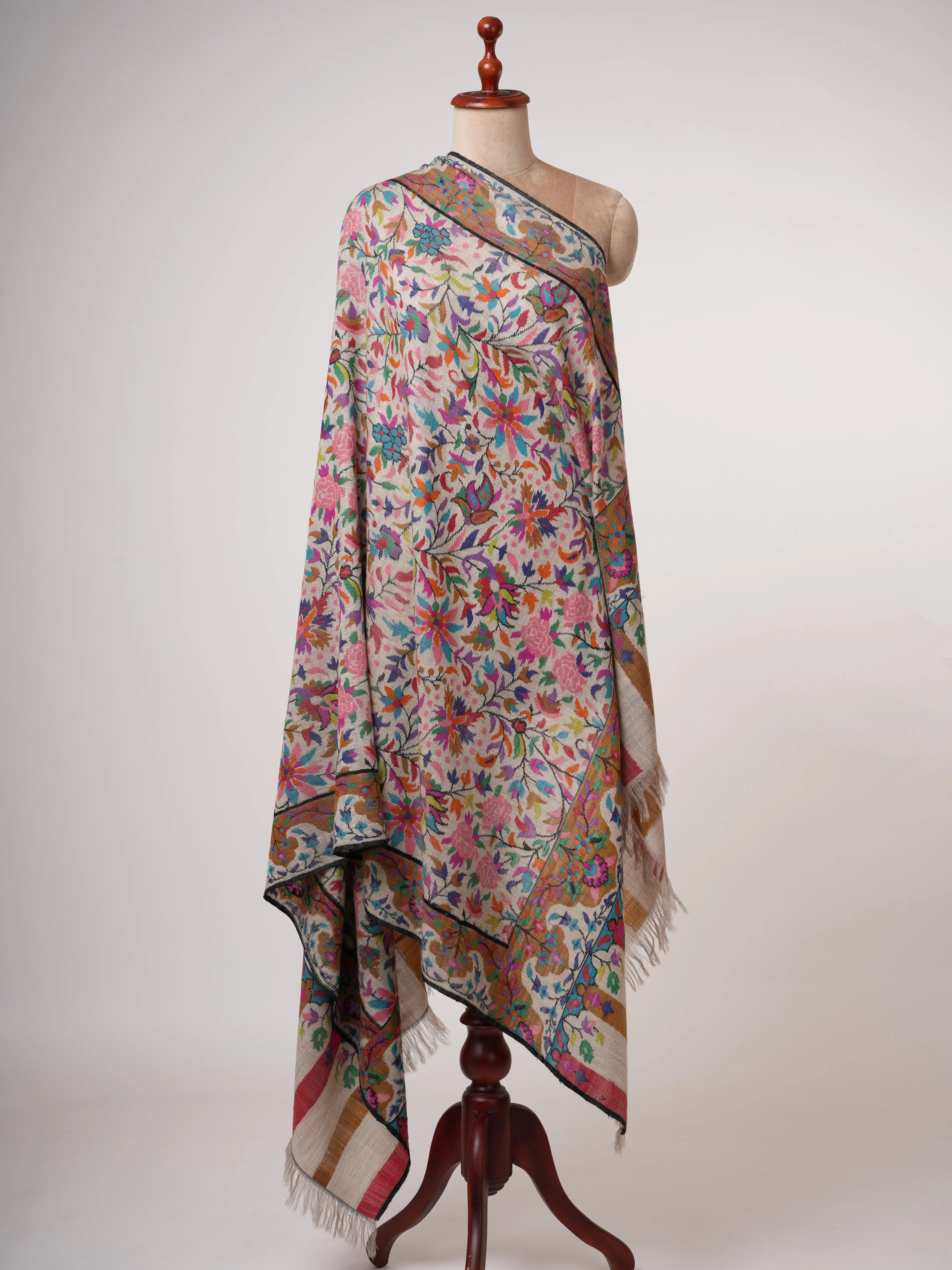 Handloomed Authentic Kani Pashmina Shawl | Handwoven in Kashmir Shahkaar