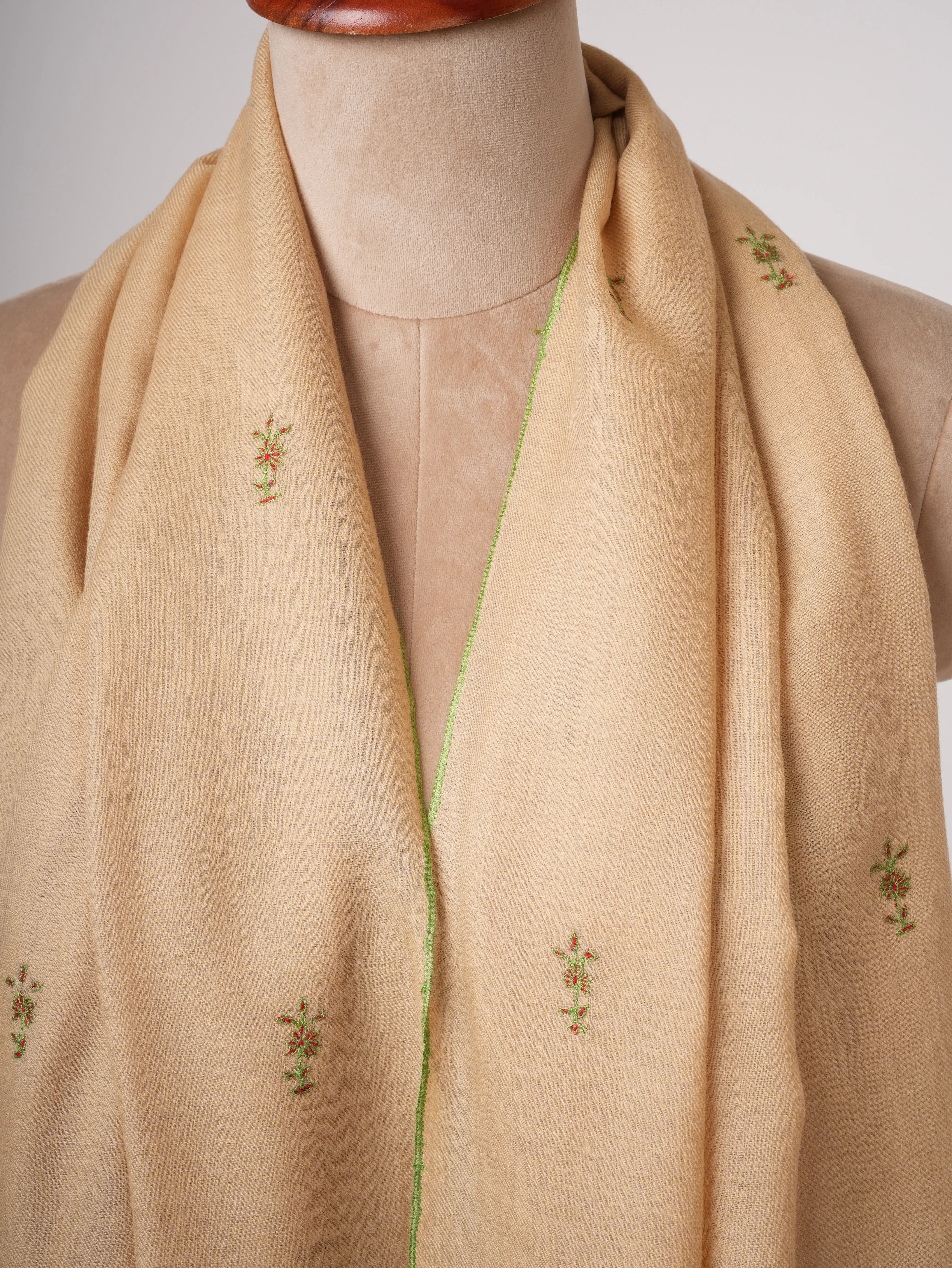 Handloomed Cashmere Scarf with Fine Hand Embroidery Shahkaar