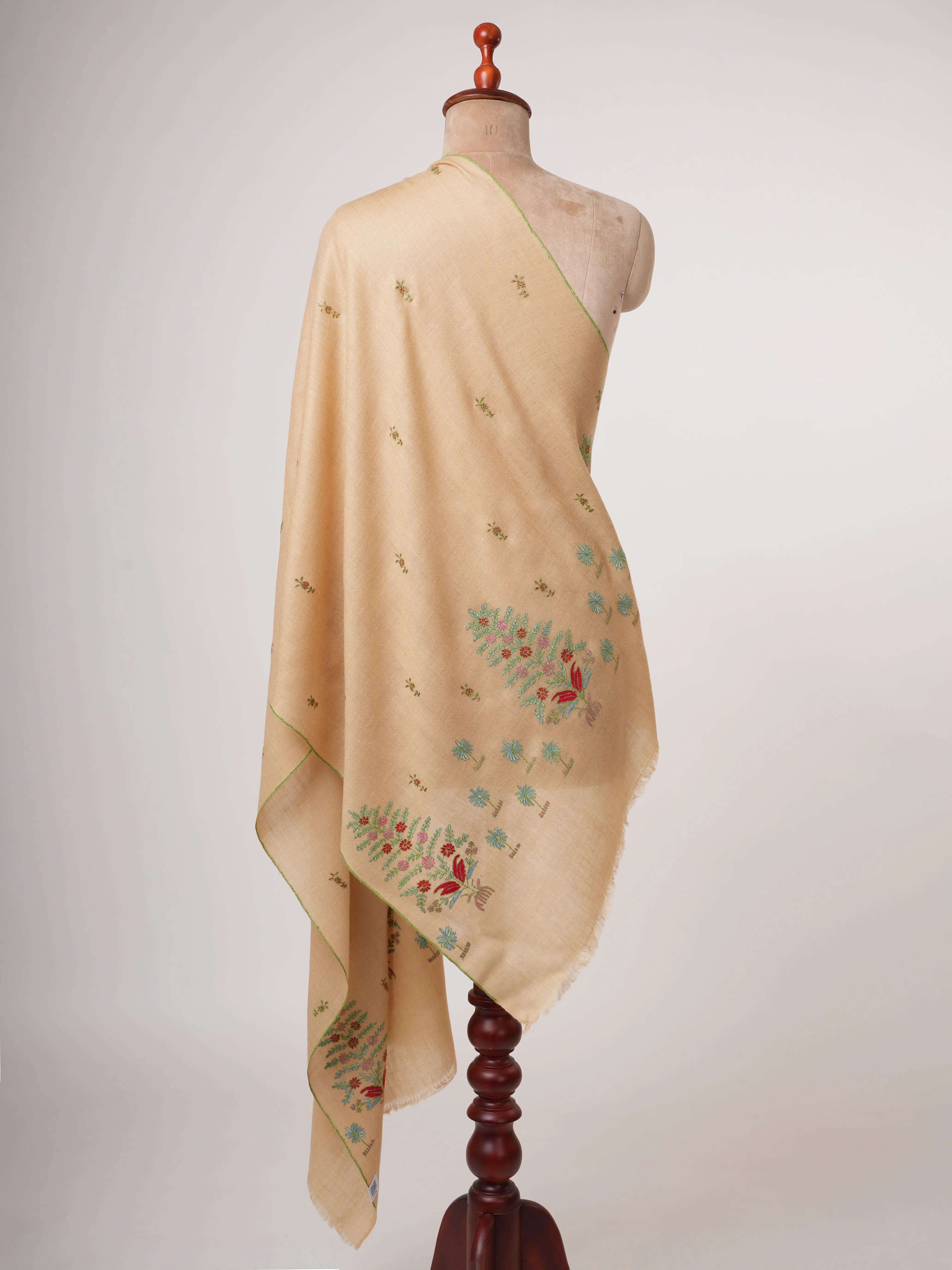 Handloomed Cashmere Scarf with Fine Hand Embroidery Shahkaar