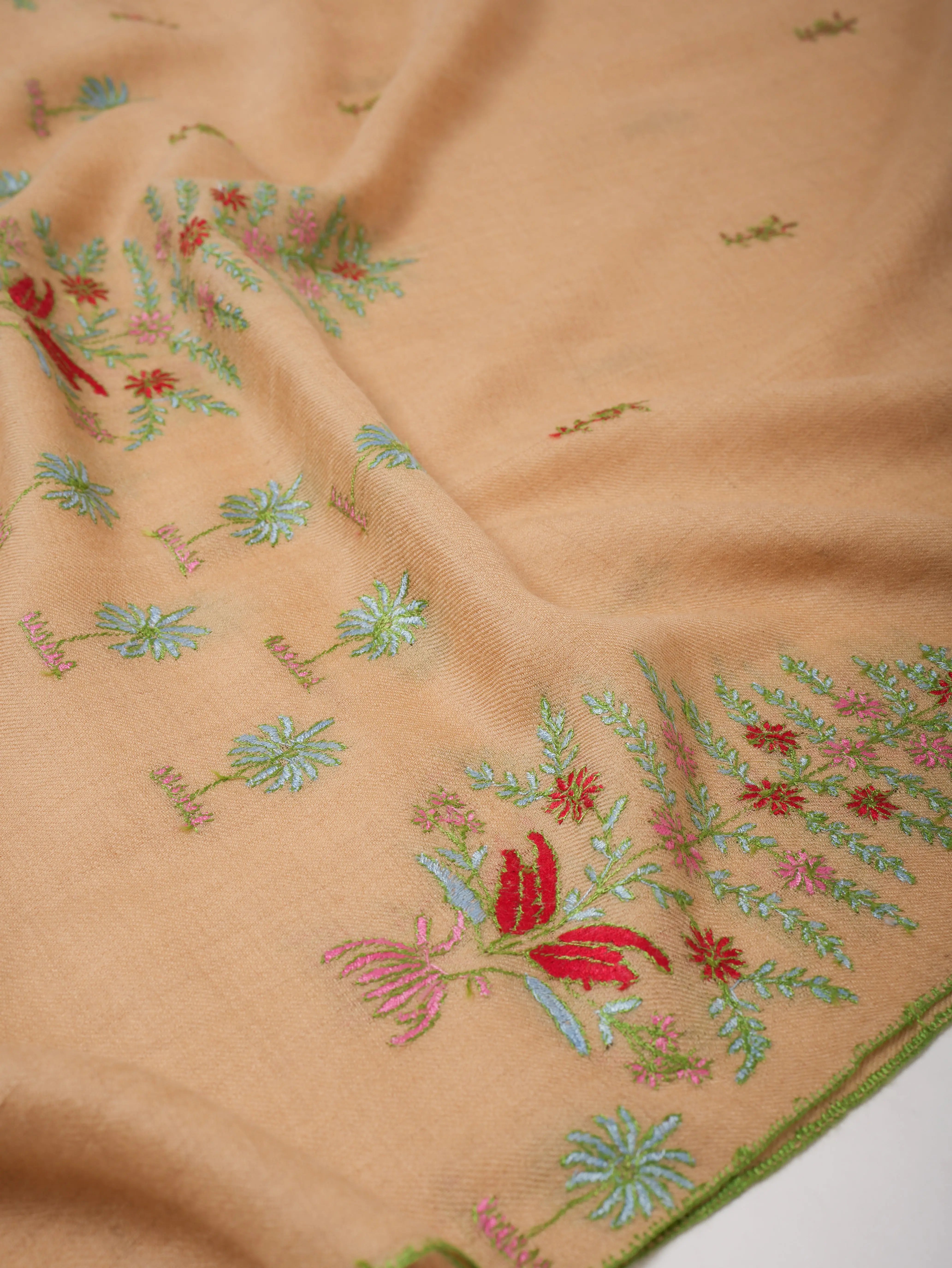 Handloomed Cashmere Scarf with Fine Hand Embroidery Shahkaar