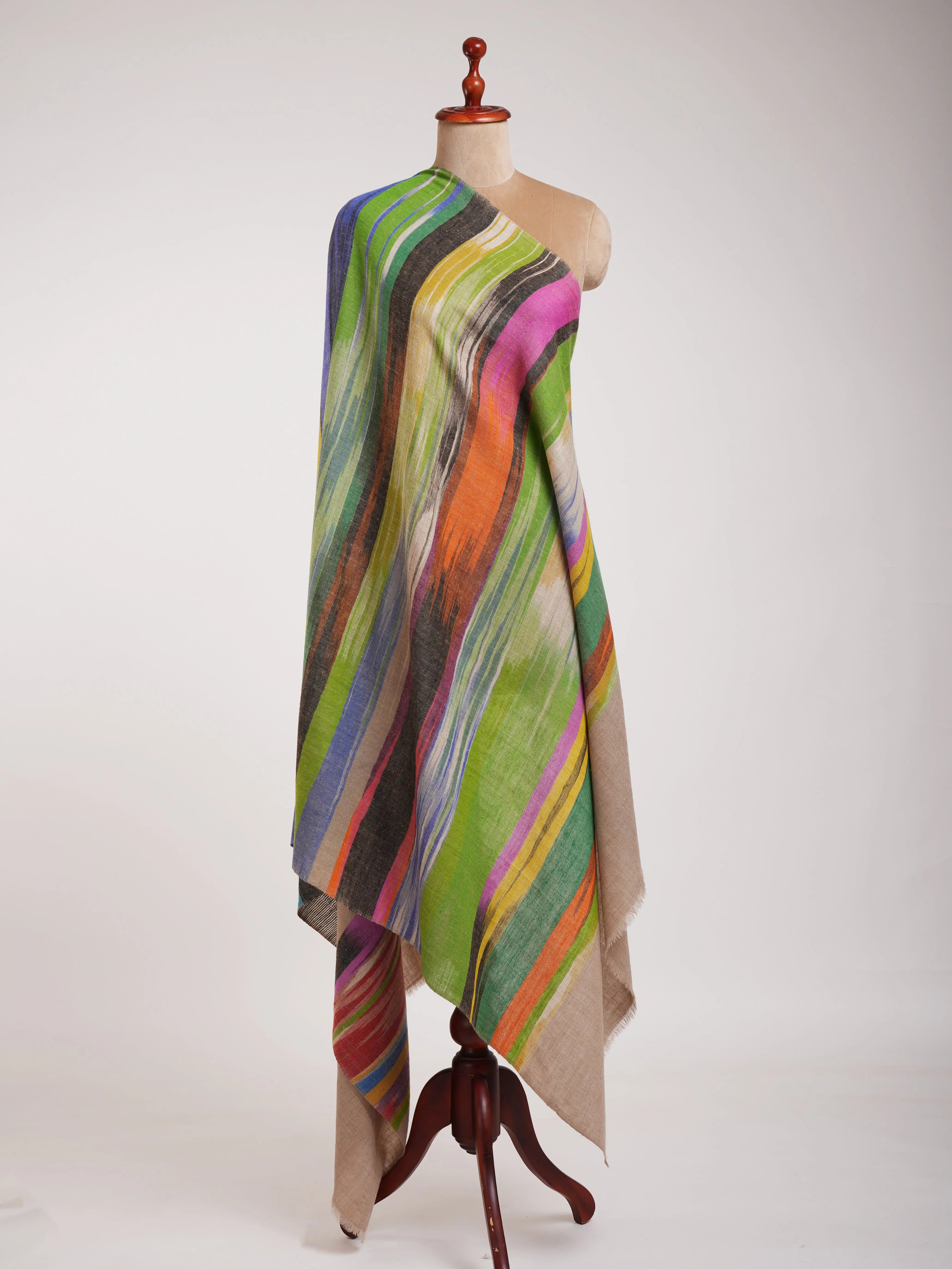 Handloomed Ikat Authentic Pashminas Shahkaar