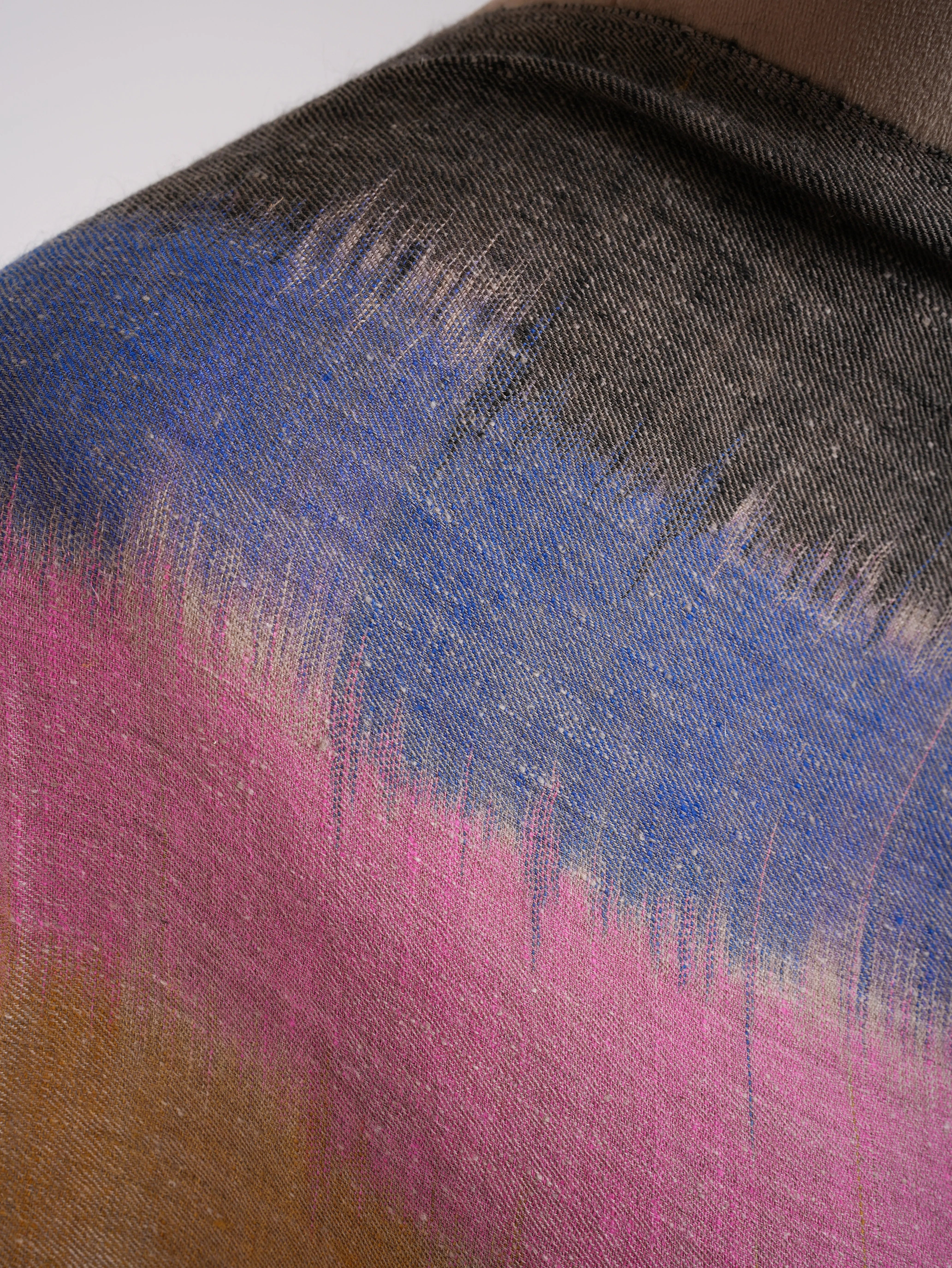 Handloomed Ikat Kashmiri Pashmina Shawl Shahkaar