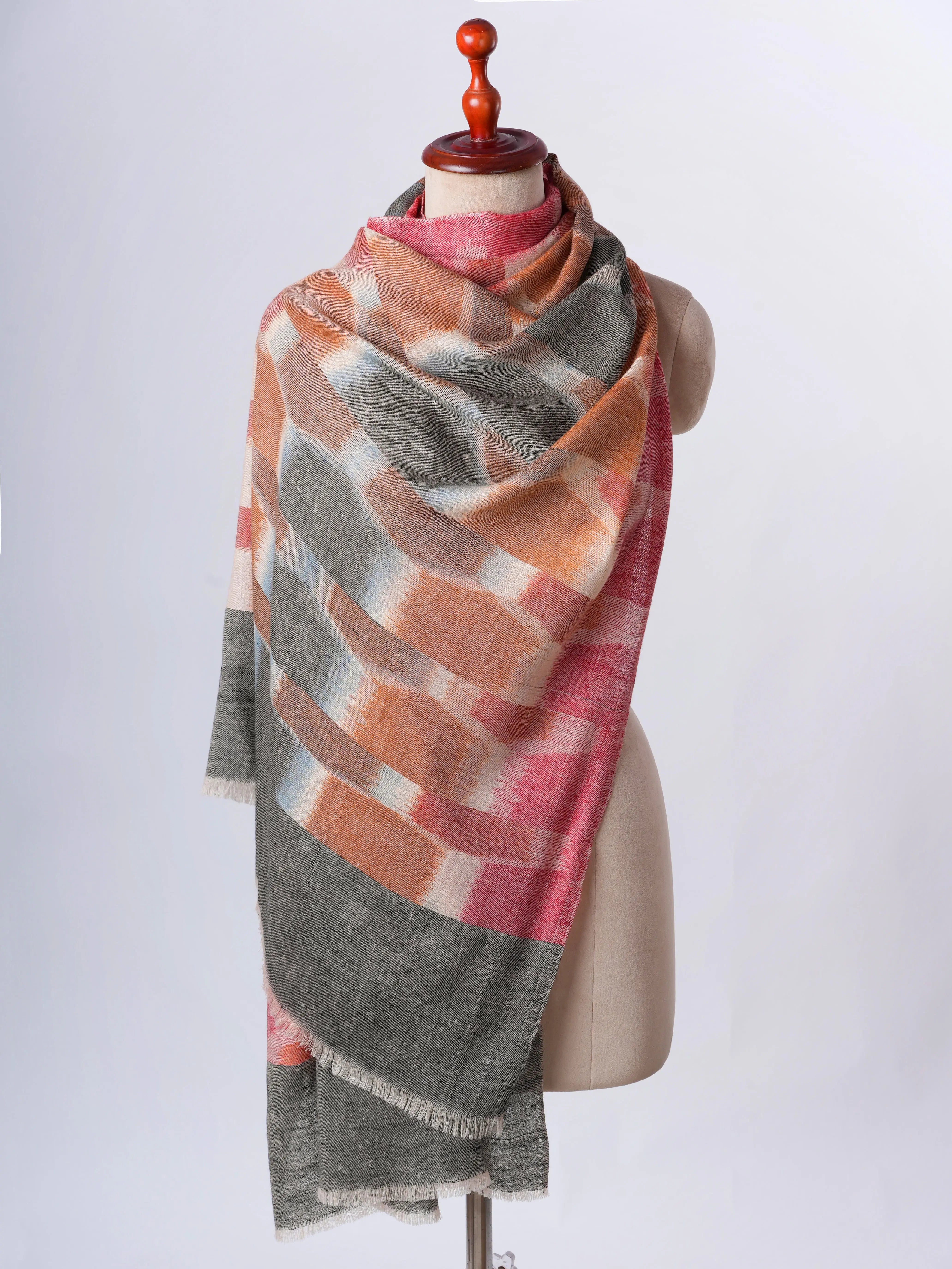 Handloomed Ikat Soft Pashmina Scarf – Timeless Luxury with Artisanal Weave Shahkaar
