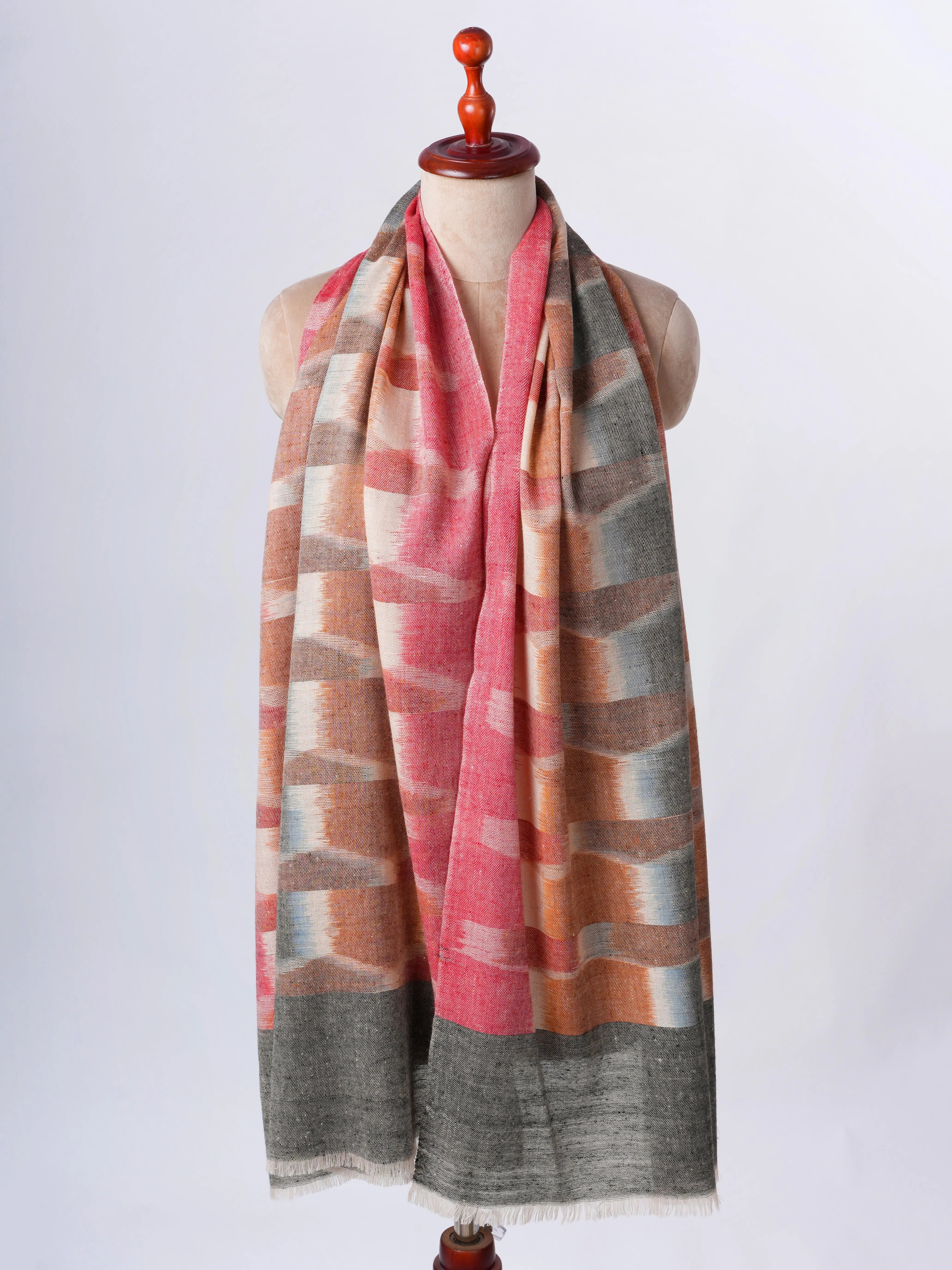 Handloomed Ikat Soft Pashmina Scarf – Timeless Luxury with Artisanal Weave Shahkaar