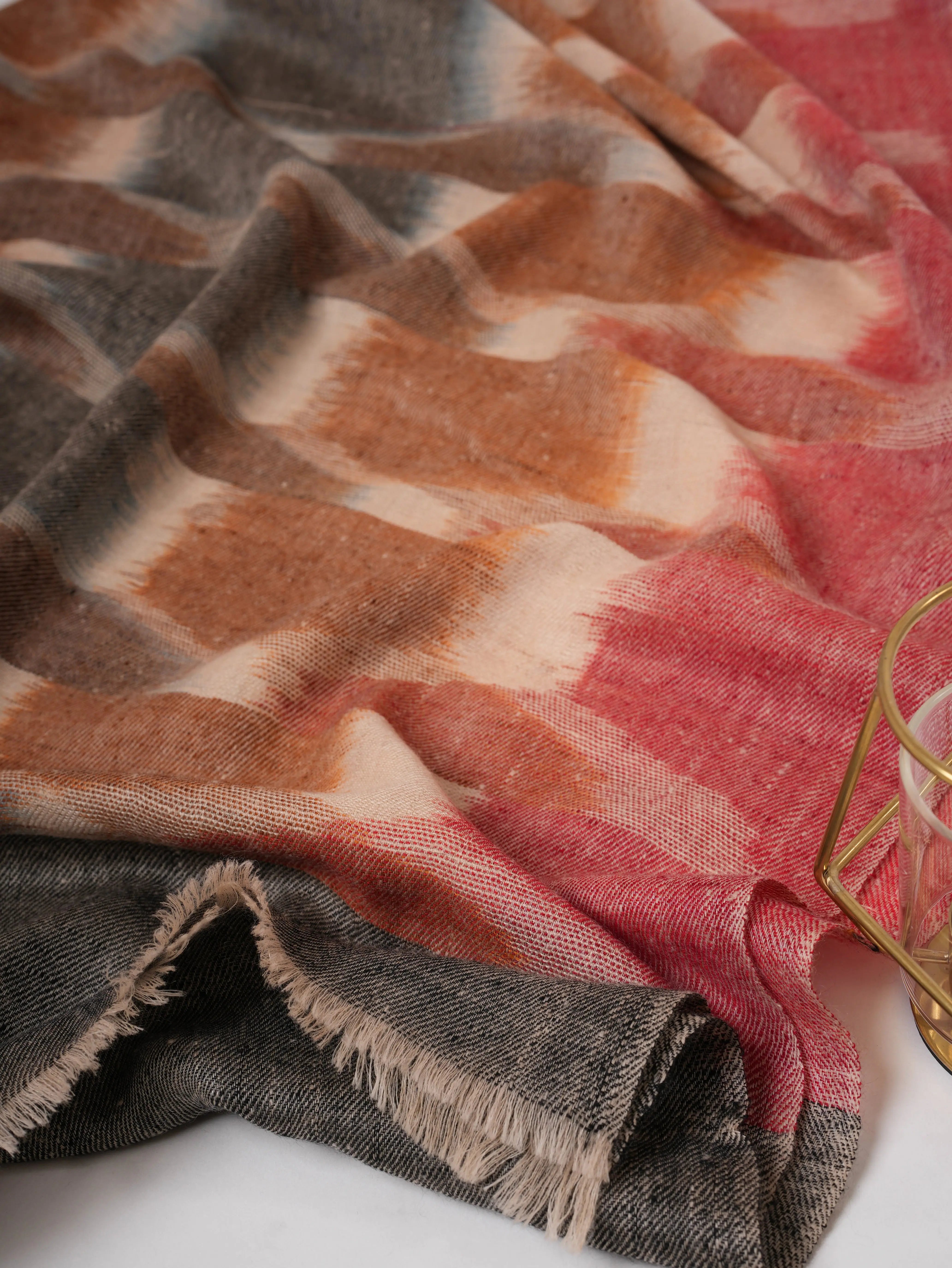Handloomed Ikat Soft Pashmina Scarf – Timeless Luxury with Artisanal Weave Shahkaar