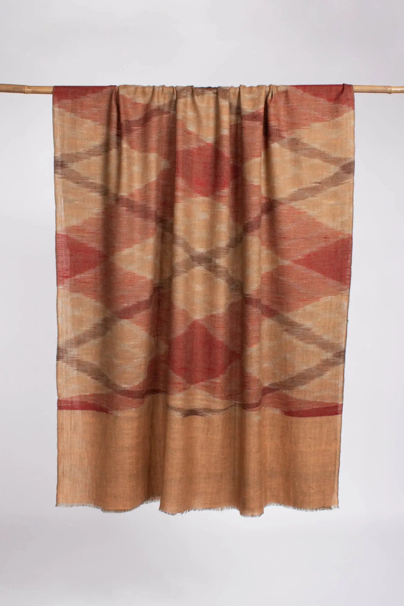 Handloomed Kashmiri Pashmina Shawl with Ikat Weaving - PEAK Shahkaar