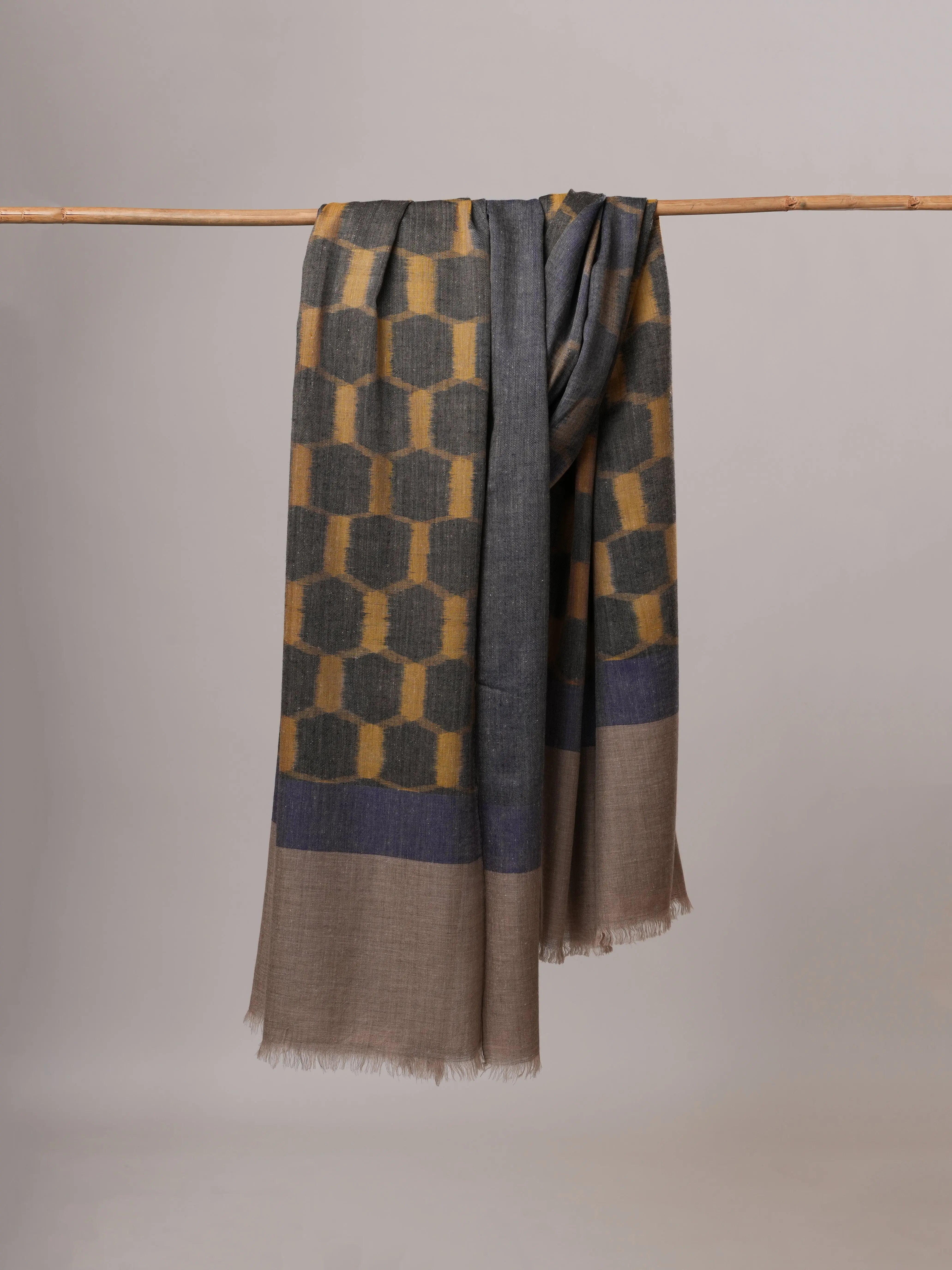 Handloomed Oversized Ikat Soft Pashmina Shawl Shahkaar