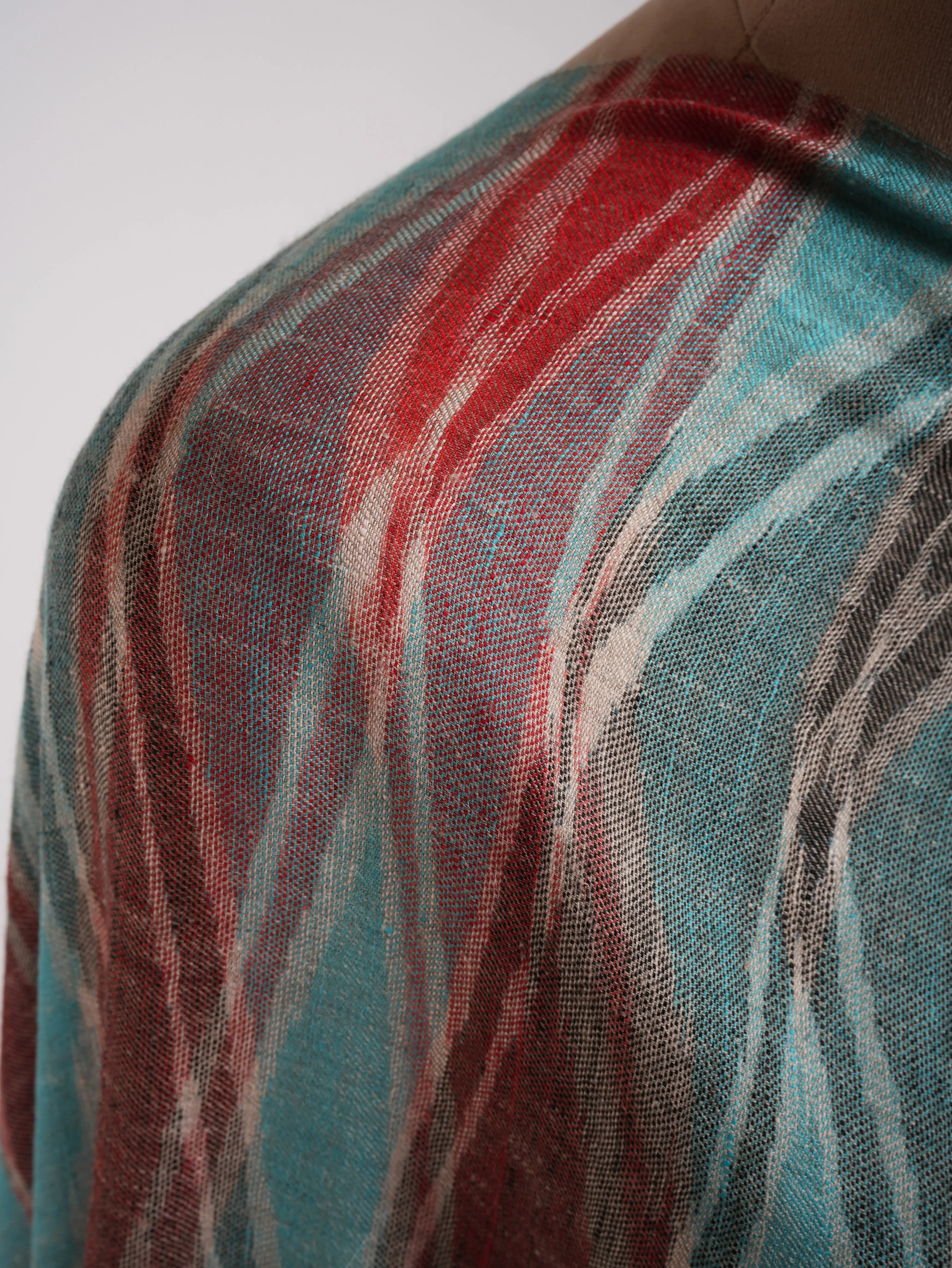 Handloomed Soft Pashmina Ikat Shawl Shahkaar