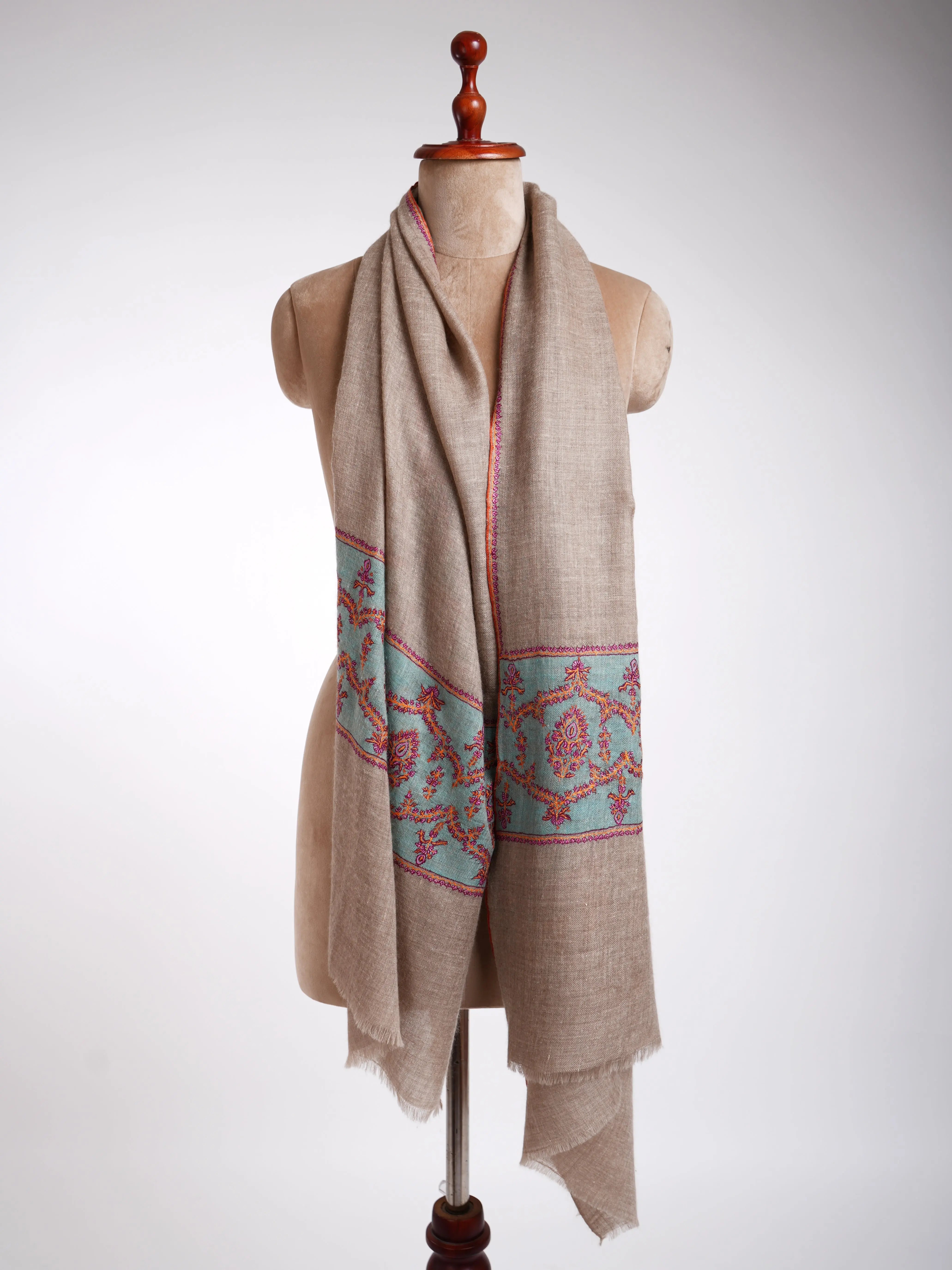 Handmade Palladar Authentic Pashmina Scarf Shahkaar